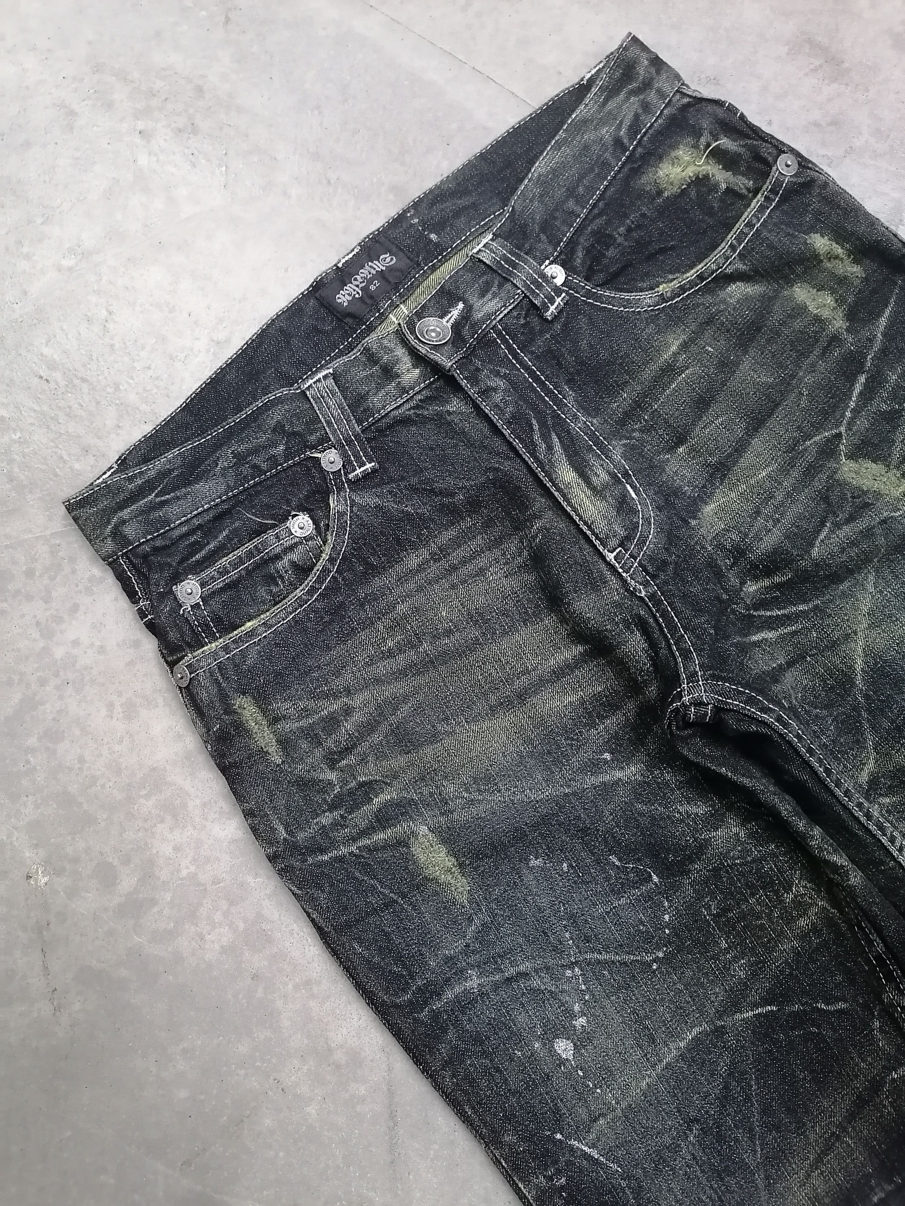 Flare Jeans Nylaus Claw Mark Angel Splattered Denim Pants