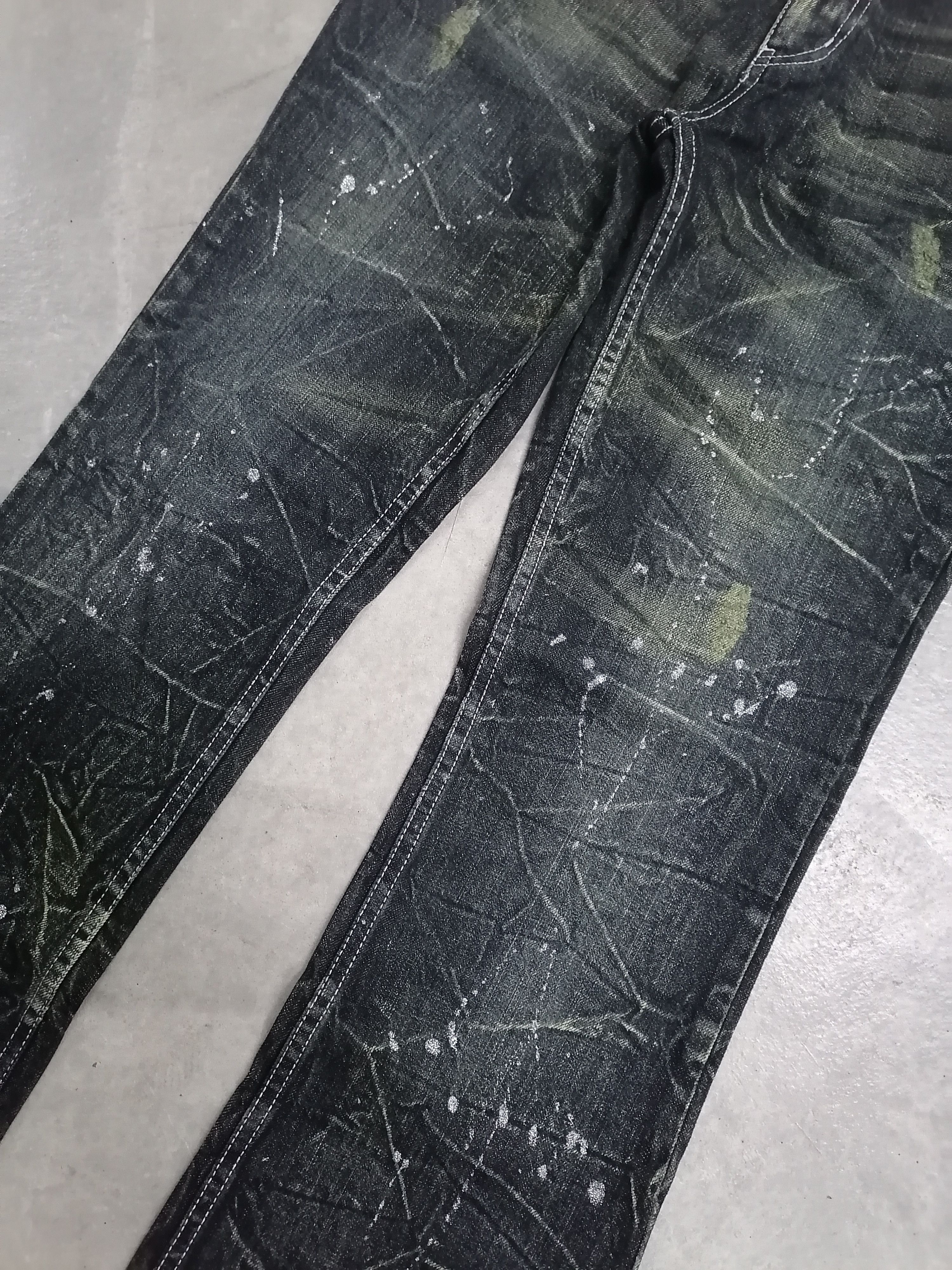 Flare Jeans Nylaus Claw Mark Angel Splattered Denim Pants