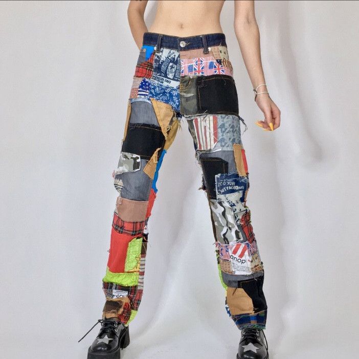 Japanese Brand Rare Biepa Patch Work reconstructed jeans Size US 36 / EU 52 - 3 Thumbnail