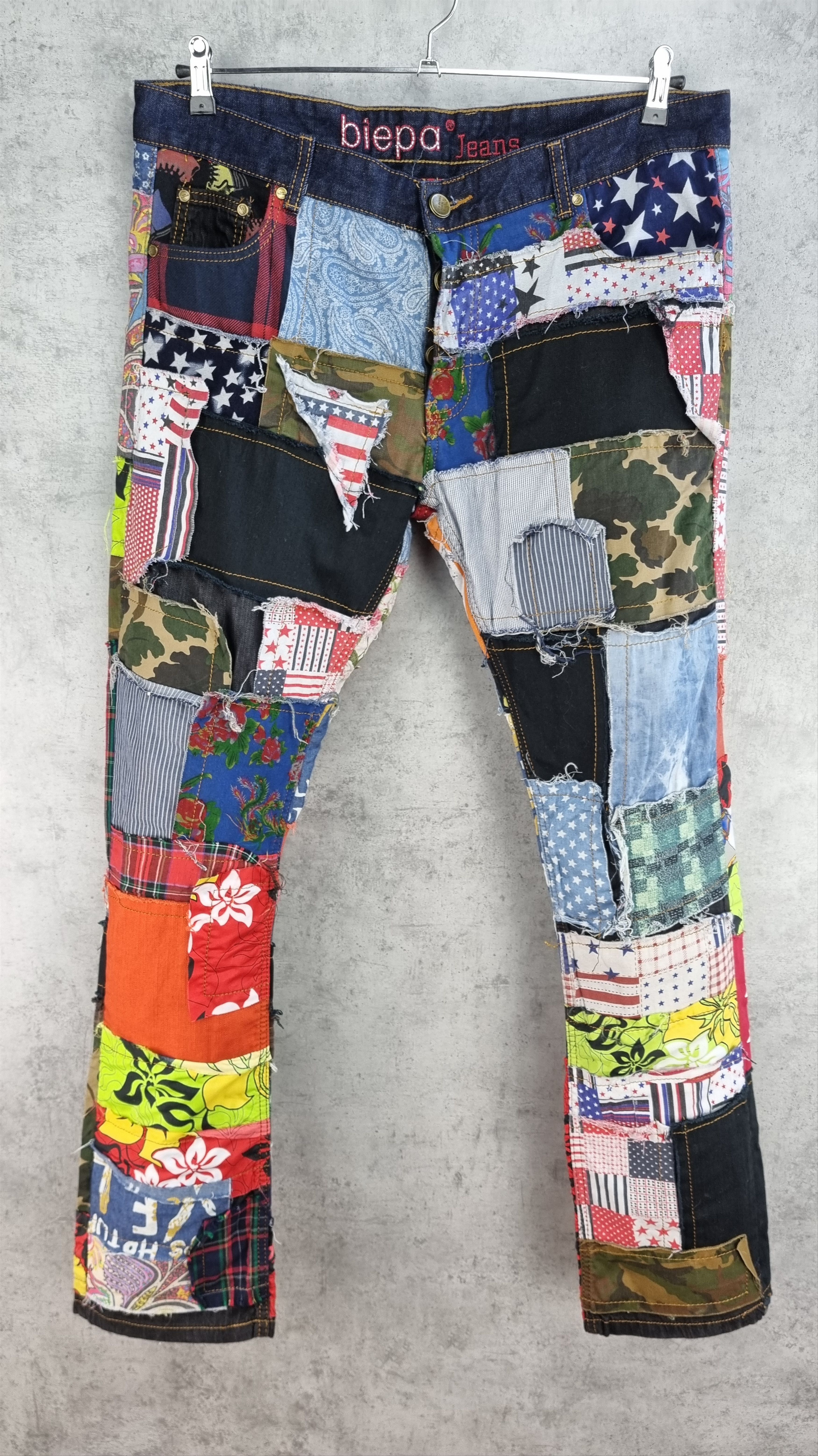 Japanese Brand Rare Biepa Patch Work reconstructed jeans Size US 36 / EU 52 - 2 Thumbnail