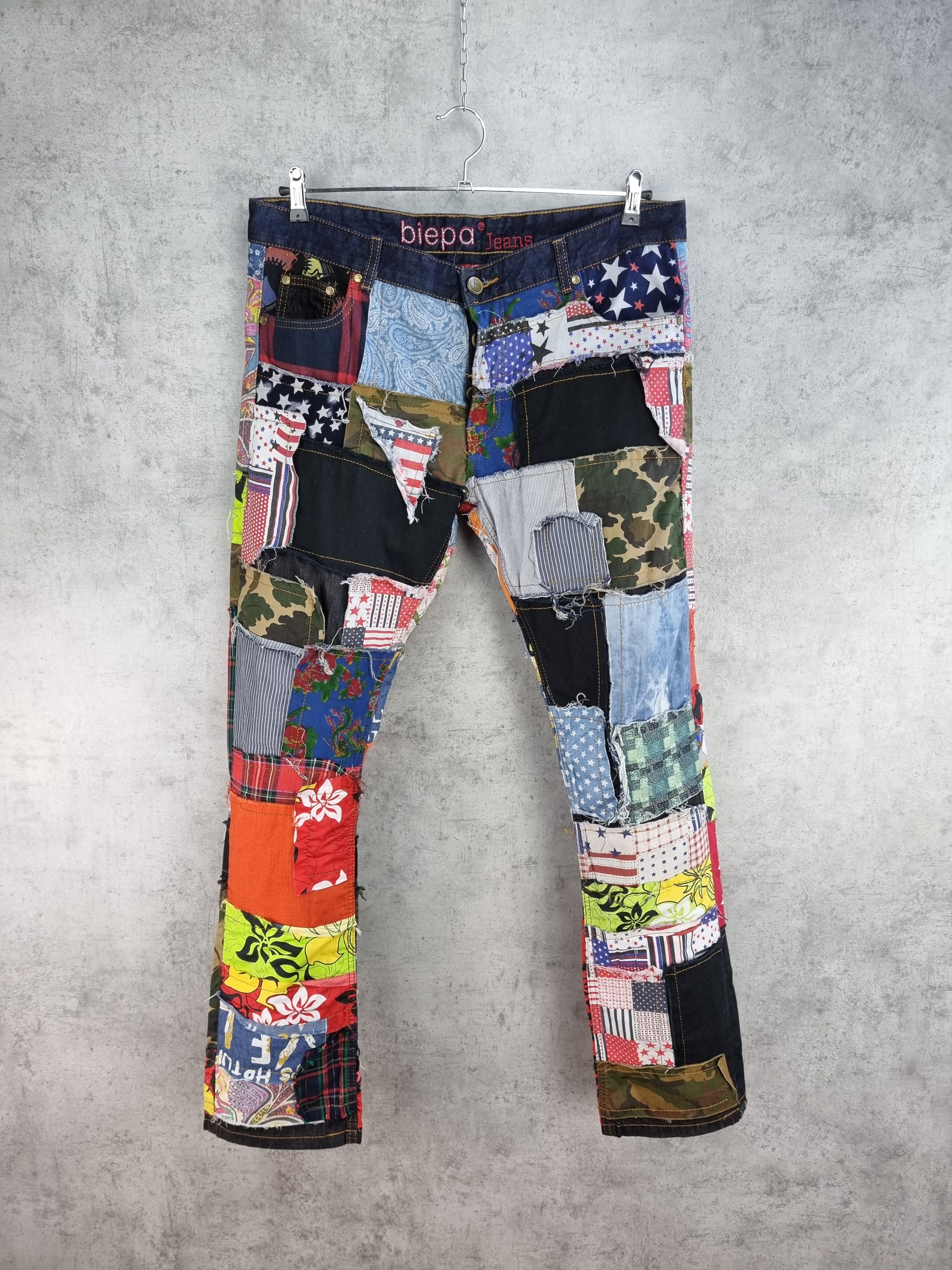 Japanese Brand Rare Biepa Patch Work reconstructed jeans Size US 36 / EU 52 - 1 Thumbnail