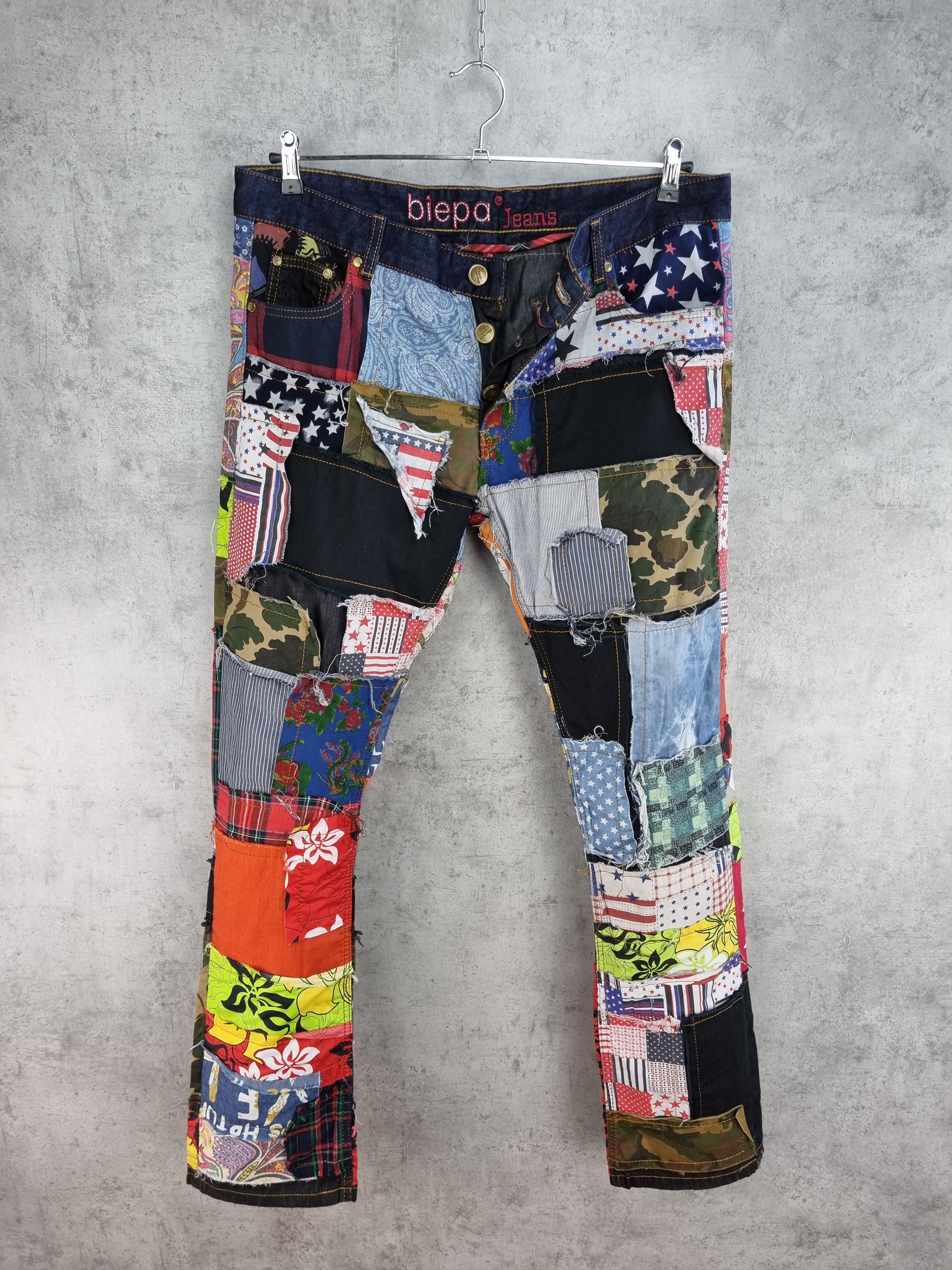Japanese Brand Rare Biepa Patch Work reconstructed jeans Size US 36 / EU 52 - 4 Thumbnail