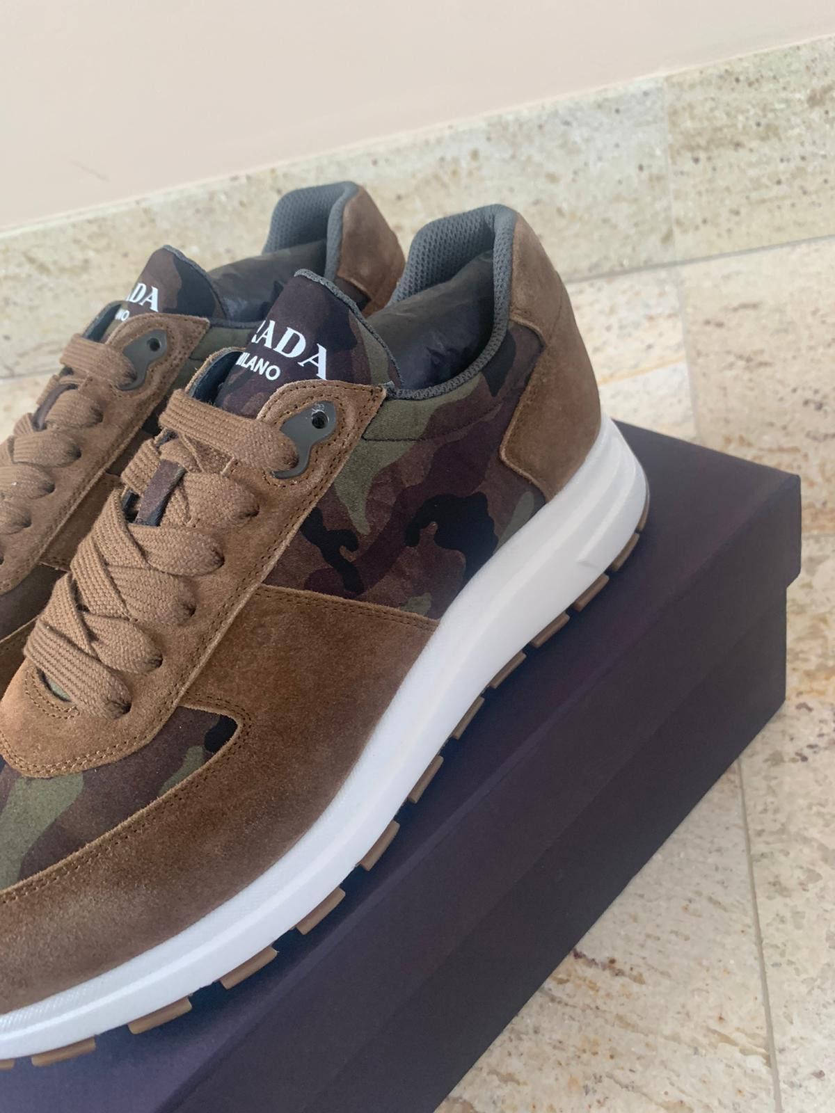 Prada Low Top Trainers in Sigaro + Mimetico Size US 11.5 / EU 44-45 - 13 Thumbnail