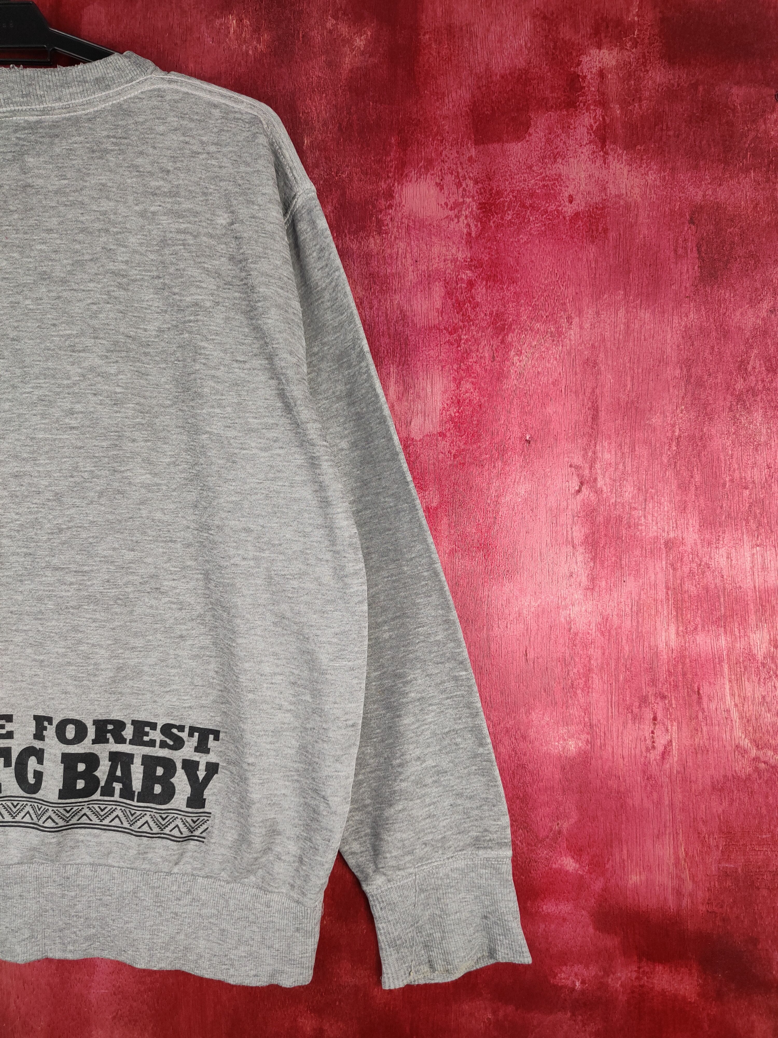 Japanese Brand UITTG Baby Gray Save the Forest distressed Sweatshirt #288B Size L / US 10 / IT 46 - 13 Thumbnail