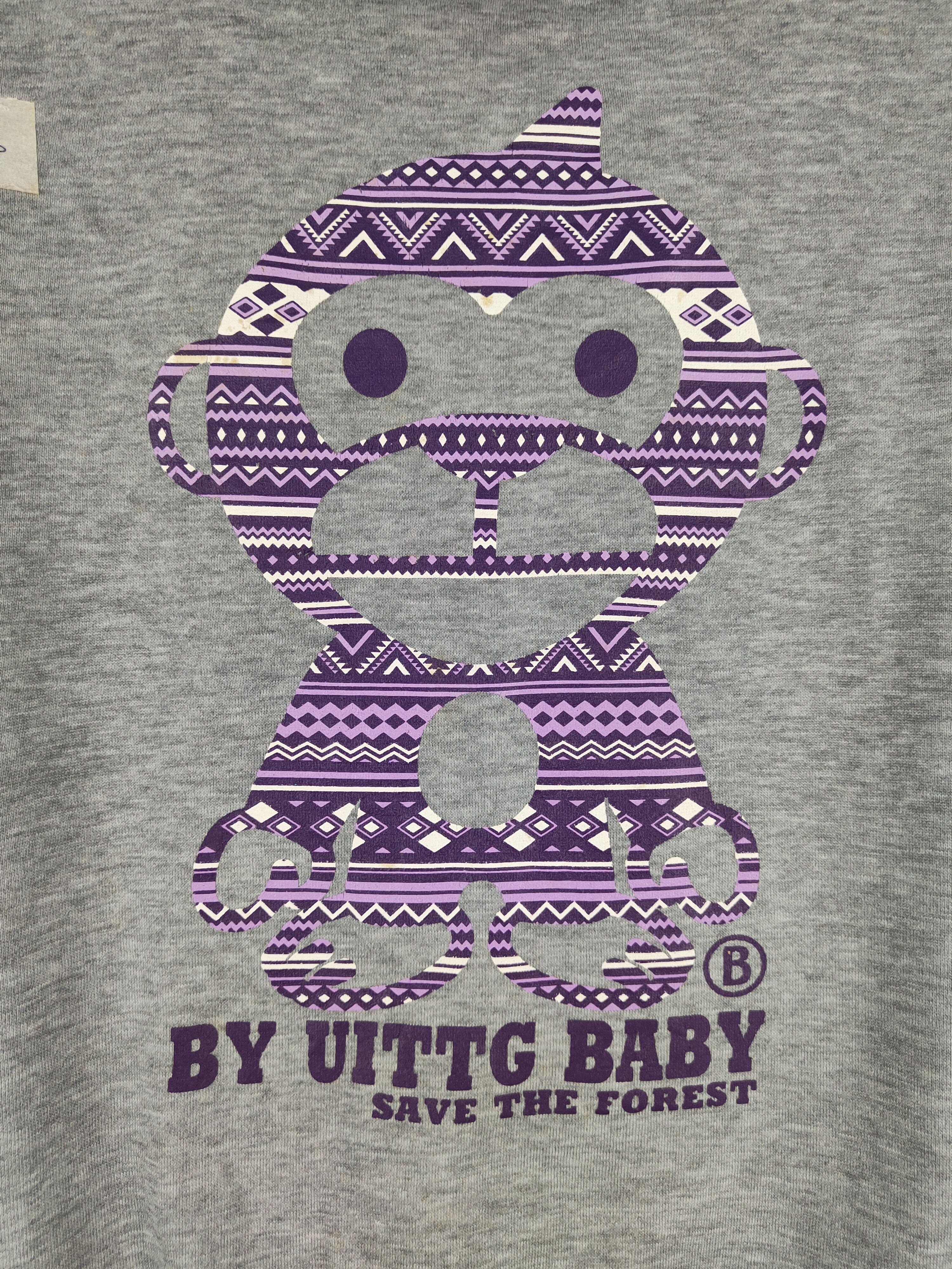 Japanese Brand UITTG Baby Gray Save the Forest distressed Sweatshirt #288B Size L / US 10 / IT 46 - 3 Thumbnail