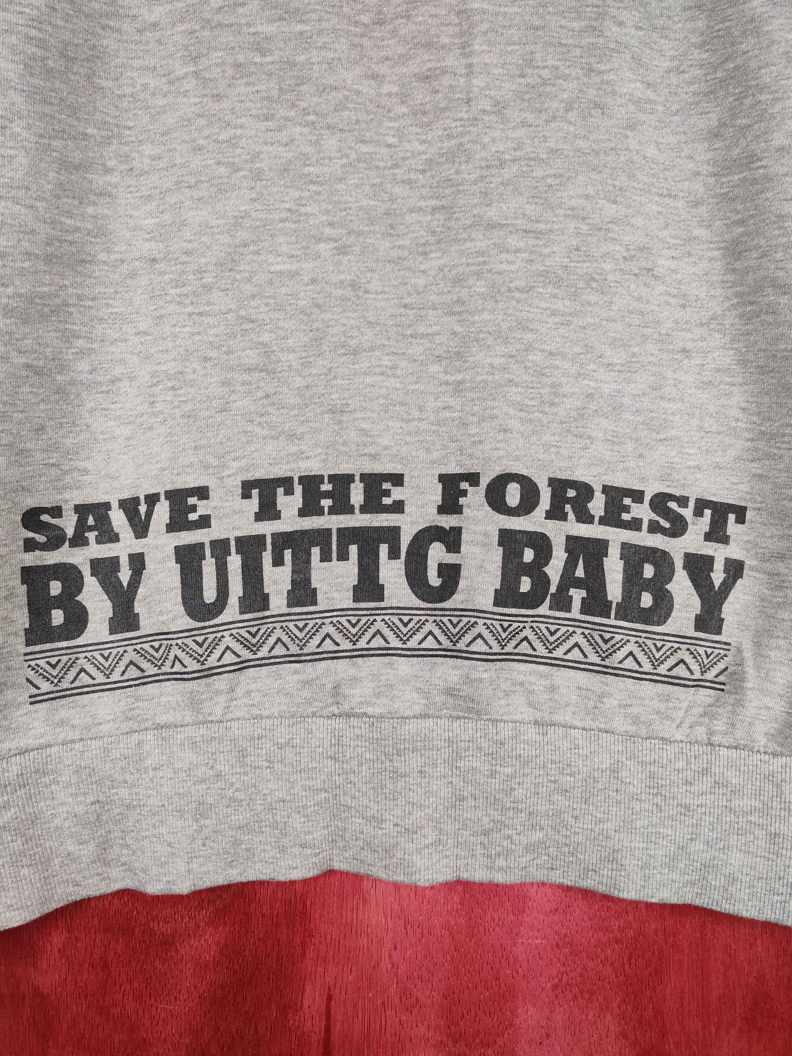 Japanese Brand UITTG Baby Gray Save the Forest distressed Sweatshirt #288B Size L / US 10 / IT 46 - 11 Thumbnail