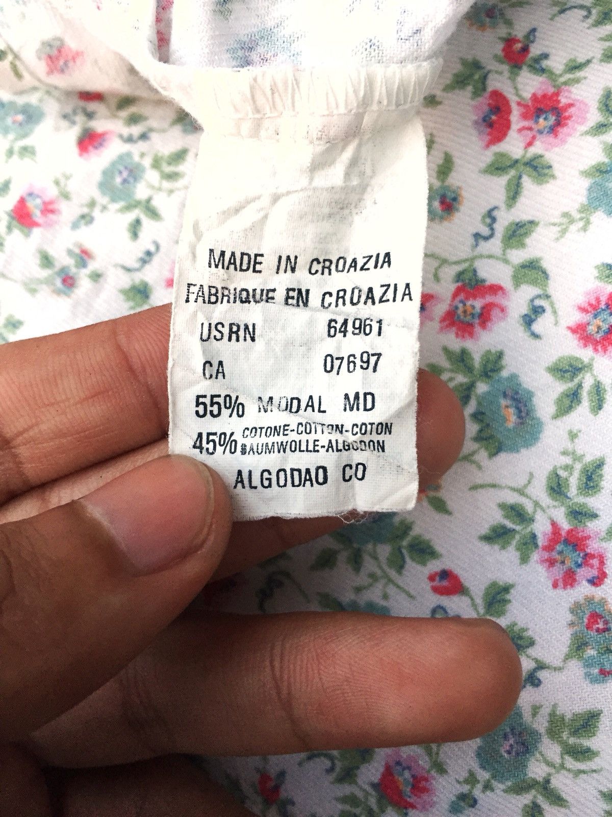 Benetton UCoB Multicolor Floral Overprint Button Up Shirt Size US M / EU 48-50 / 2 - 6 Thumbnail