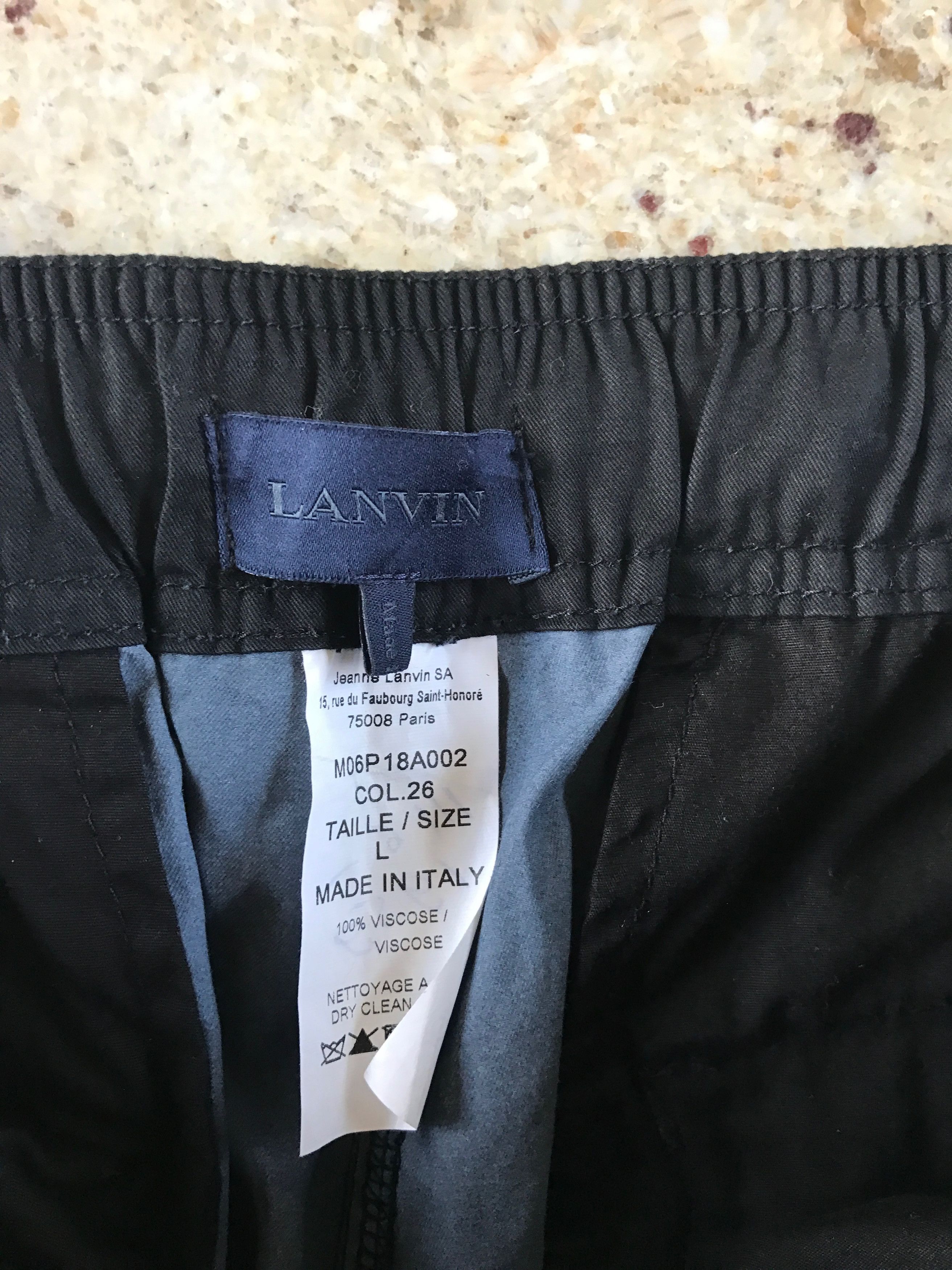 Lanvin Black Cargo Tapered Drawstring Pants Size US 36 / EU 52 - 10 Thumbnail