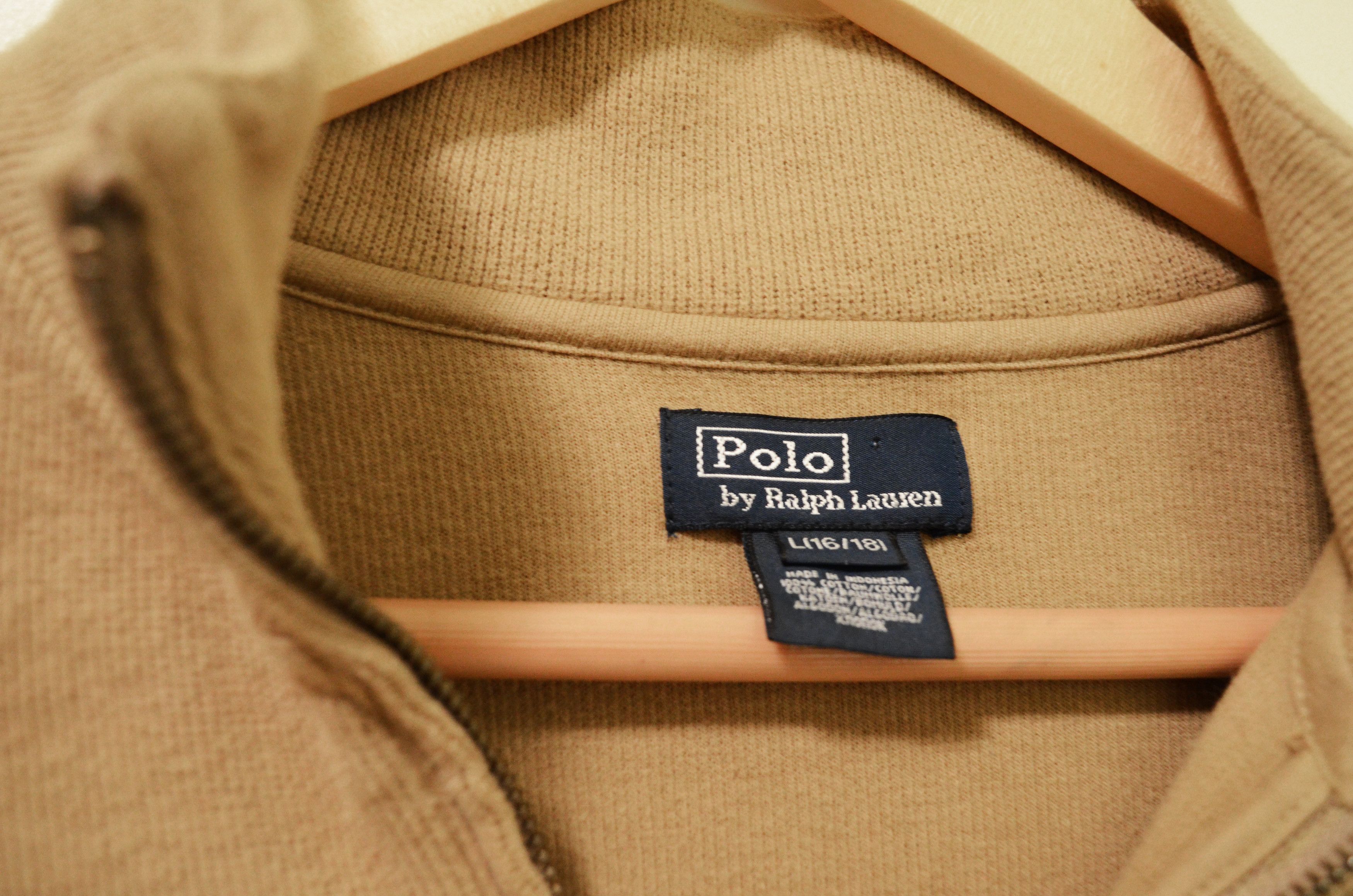 Polo Ralph Lauren Polo Ralph Lauren Light Brown Zip-Up Sweater Size US L / EU 52-54 / 3 - 3 Thumbnail