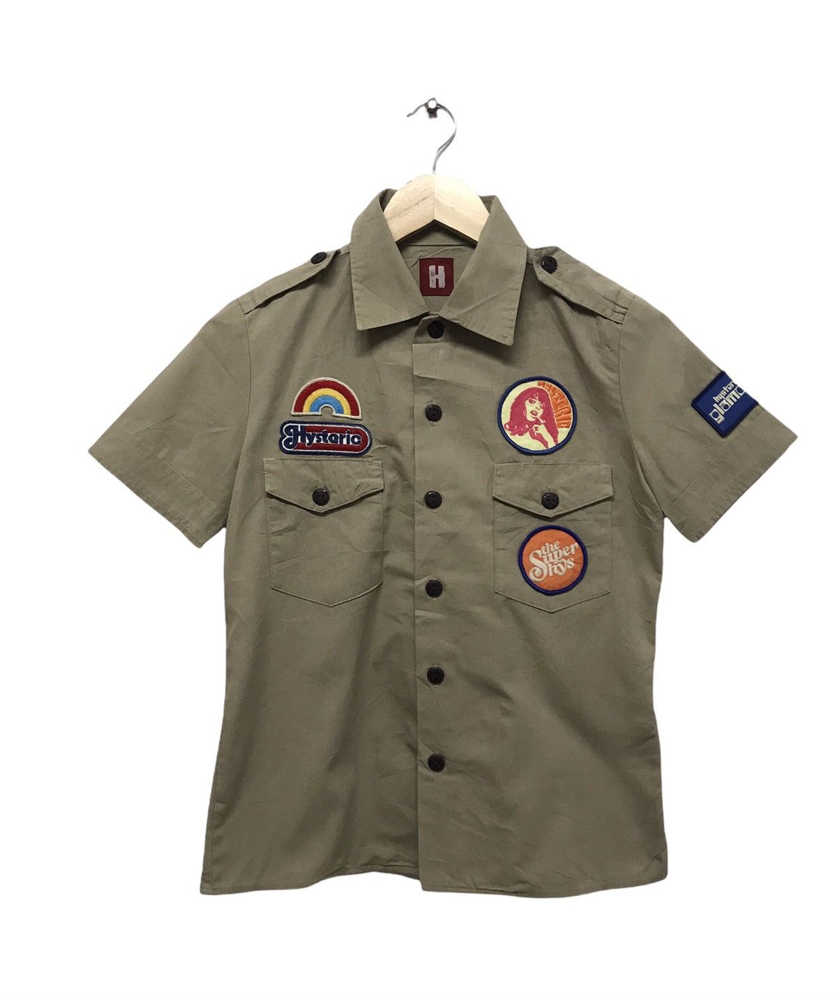 Hysteric Glamour Rare Hysteric Glamour Multi Patch Button Up Work Shirt Women Size S / US 4 / IT 40 - 1 Thumbnail