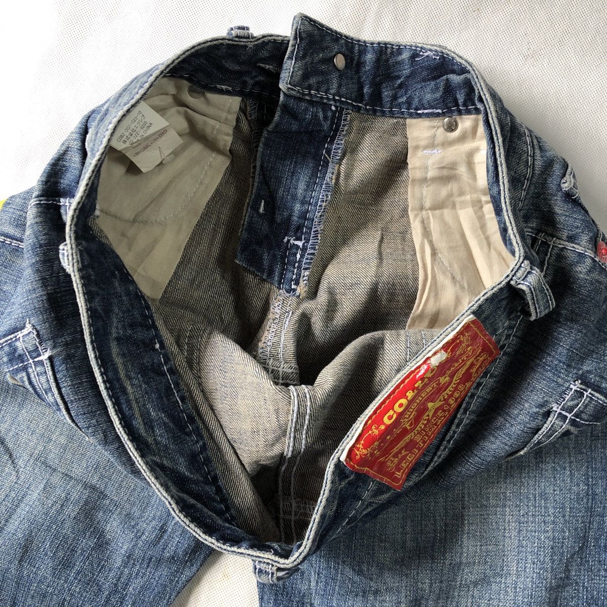 Japanese Brand Rare! Co & Lu Paint Patchwork Lowrise Pant Size US 29 - 11 Thumbnail