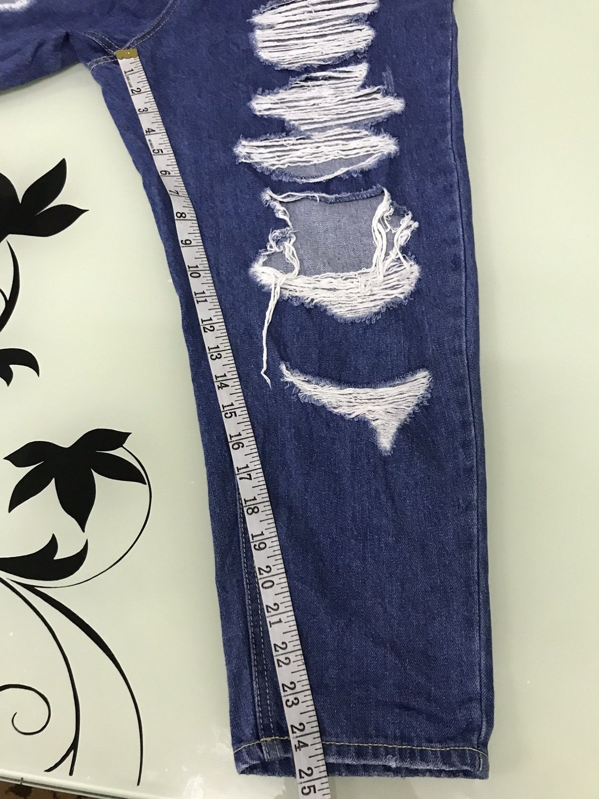 Japanese Brand Nice Design ❗️Wego Distressed Loose Cut Denim Size 30" / US 8 / IT 44 - 17 Thumbnail