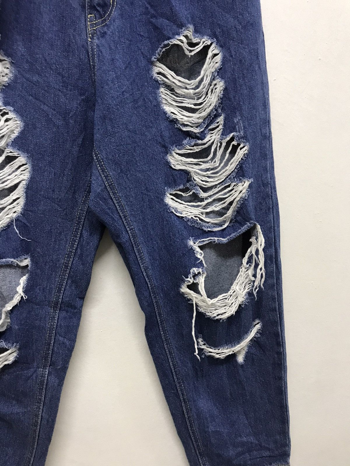Japanese Brand Nice Design ❗️Wego Distressed Loose Cut Denim Size 30" / US 8 / IT 44 - 5 Thumbnail