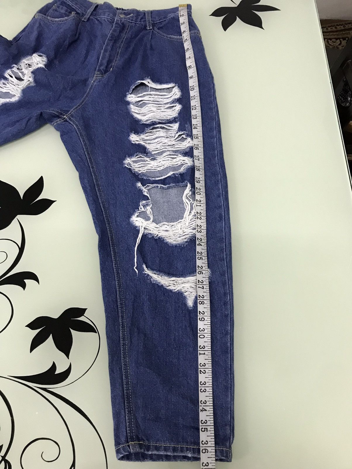 Japanese Brand Nice Design ❗️Wego Distressed Loose Cut Denim Size 30" / US 8 / IT 44 - 18 Thumbnail