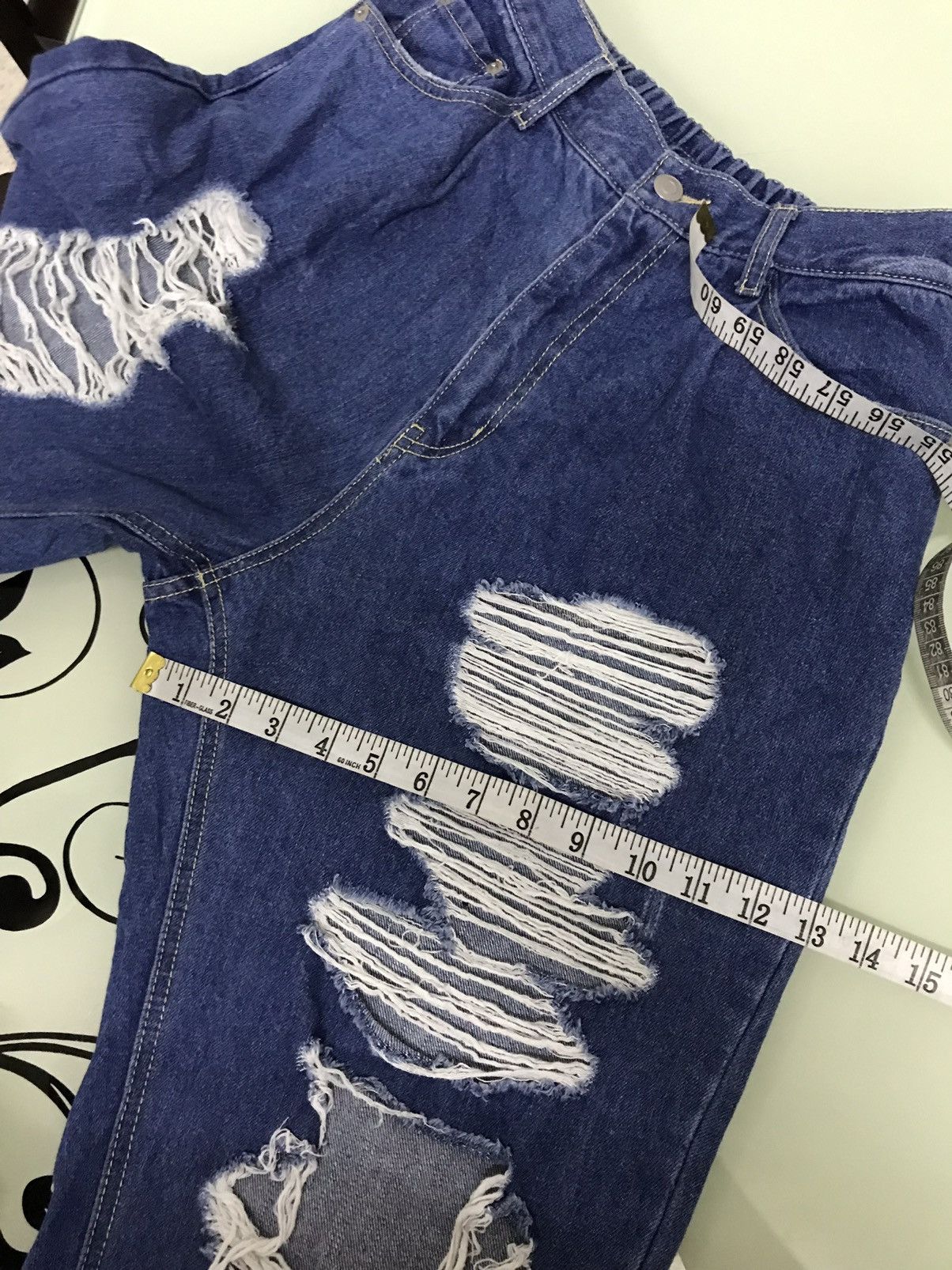 Japanese Brand Nice Design ❗️Wego Distressed Loose Cut Denim Size 30" / US 8 / IT 44 - 14 Thumbnail