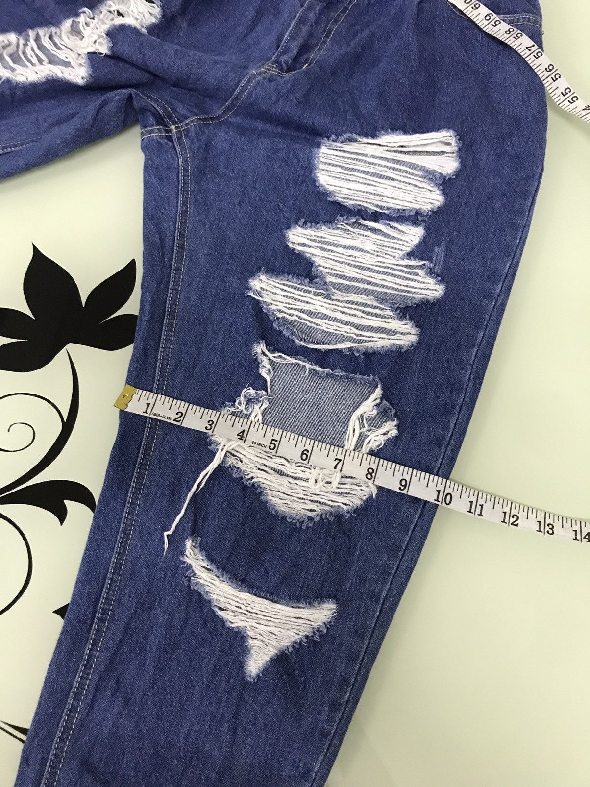 Japanese Brand Nice Design ❗️Wego Distressed Loose Cut Denim Size 30" / US 8 / IT 44 - 15 Thumbnail