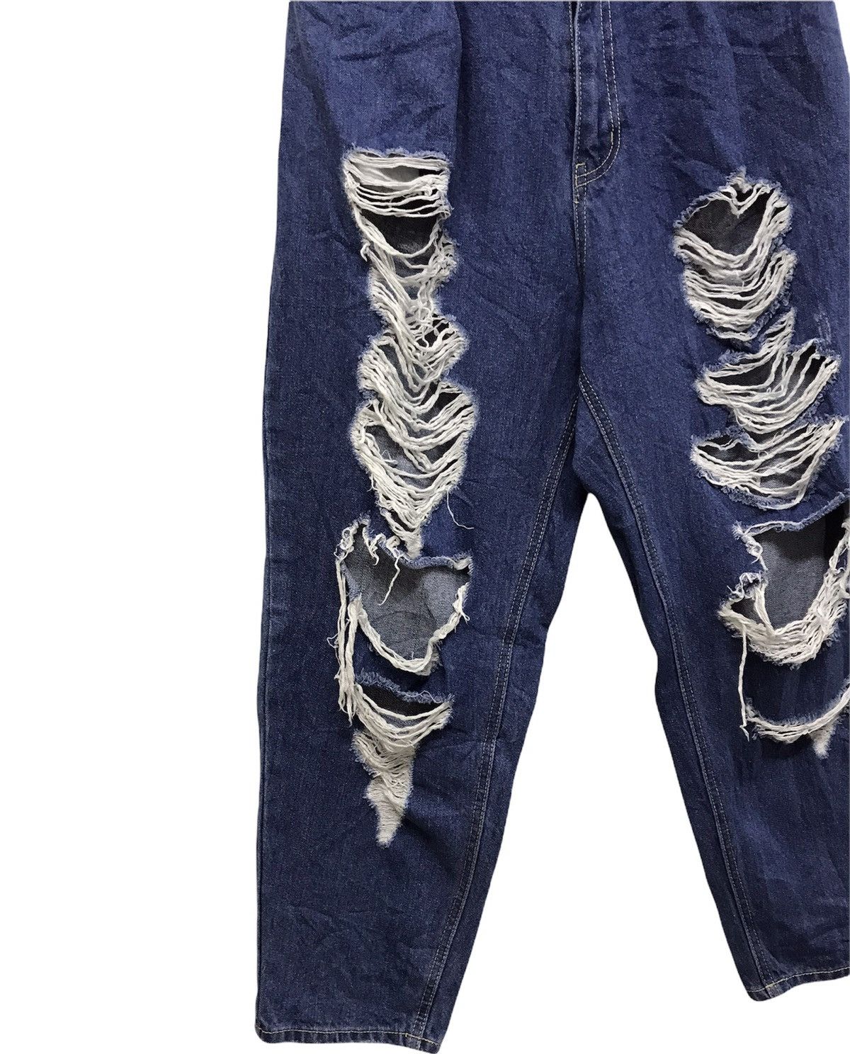 Japanese Brand Nice Design ❗️Wego Distressed Loose Cut Denim Size 30" / US 8 / IT 44 - 2 Thumbnail