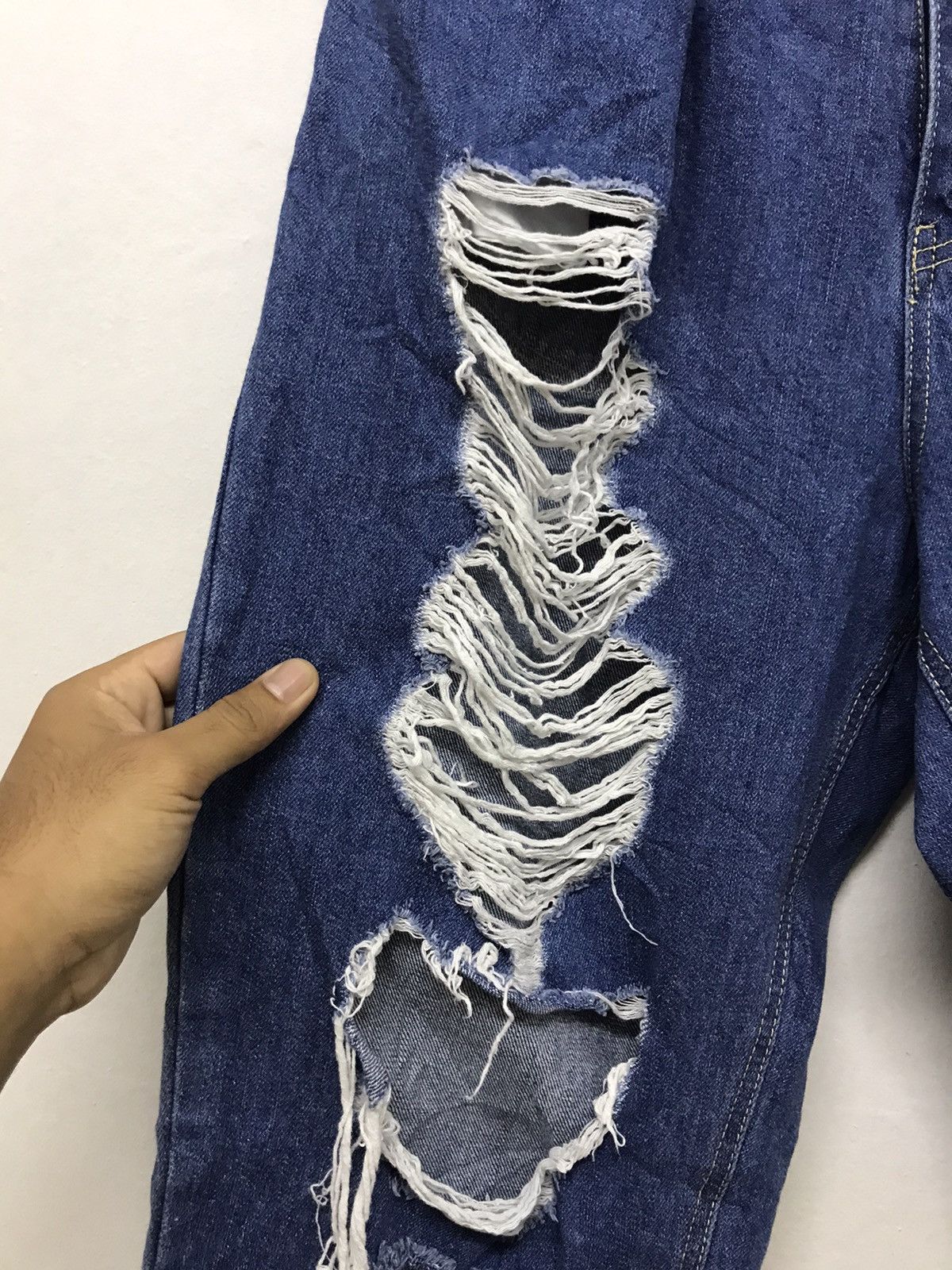 Japanese Brand Nice Design ❗️Wego Distressed Loose Cut Denim Size 30" / US 8 / IT 44 - 7 Thumbnail