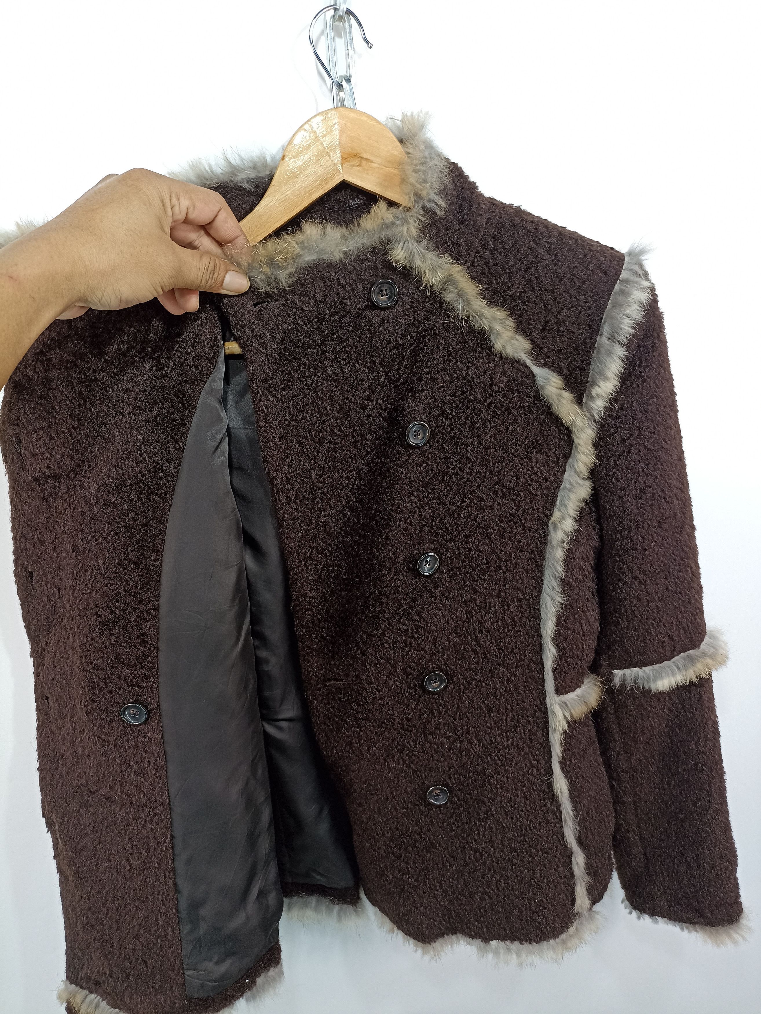 Issey Miyake Kyoichi Fujita Fleece Trim Rabbit Fur Size M / US 6-8 / IT 42-44 - 7 Thumbnail