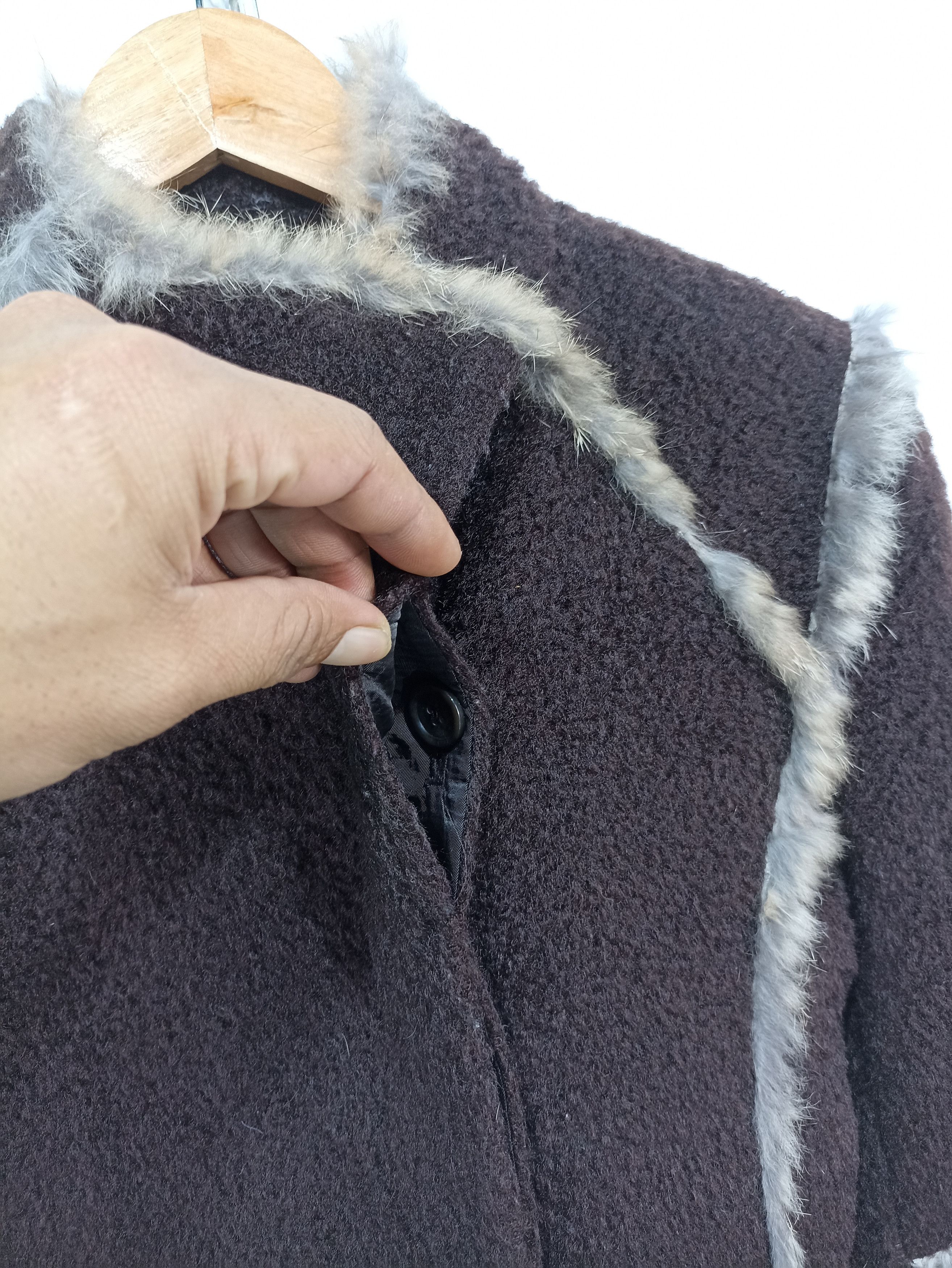 Issey Miyake Kyoichi Fujita Fleece Trim Rabbit Fur Size M / US 6-8 / IT 42-44 - 5 Thumbnail