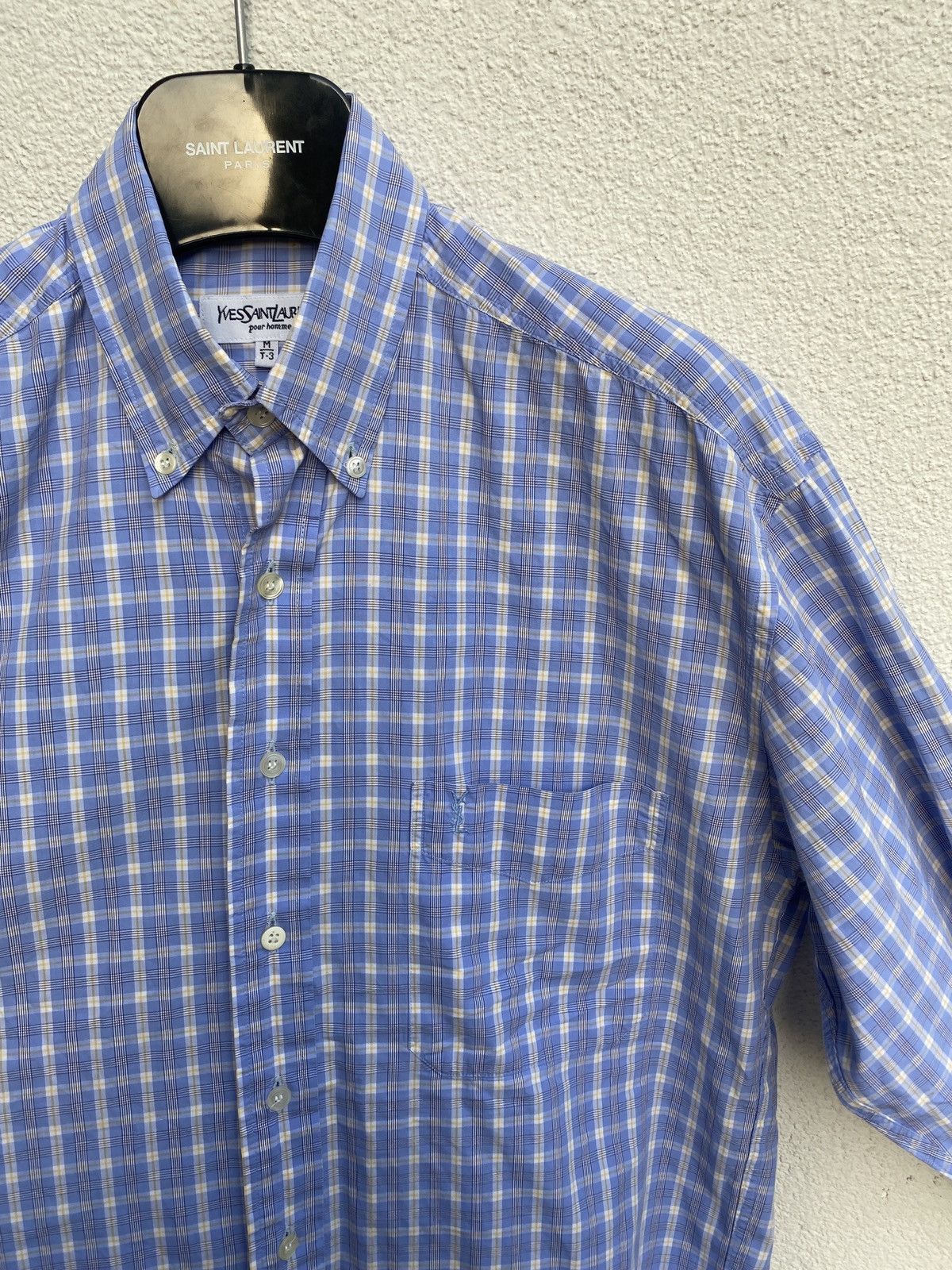 Yves Saint Laurent Blue YSL Shirt Cotton Size US M / EU 48-50 / 2 - 4 Thumbnail