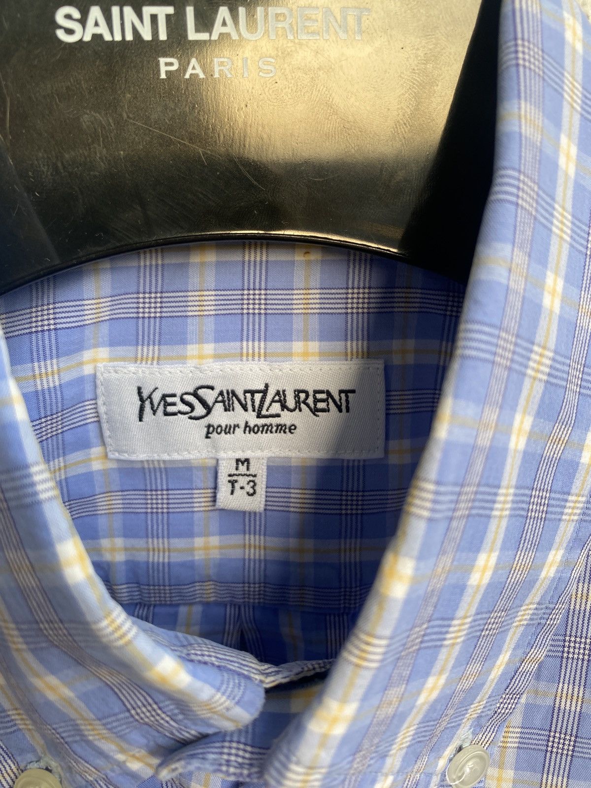 Yves Saint Laurent Blue YSL Shirt Cotton Size US M / EU 48-50 / 2 - 3 Thumbnail