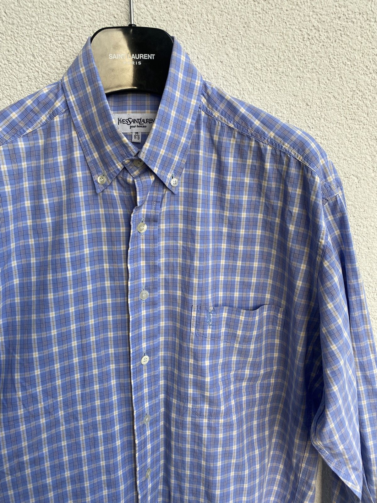 Yves Saint Laurent Blue YSL Shirt Cotton Size US M / EU 48-50 / 2 - 9 Thumbnail