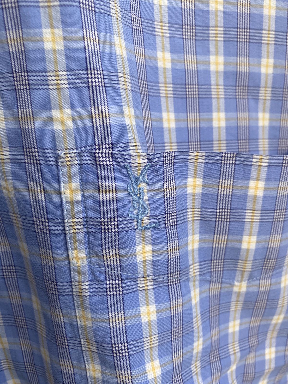 Yves Saint Laurent Blue YSL Shirt Cotton Size US M / EU 48-50 / 2 - 2 Thumbnail