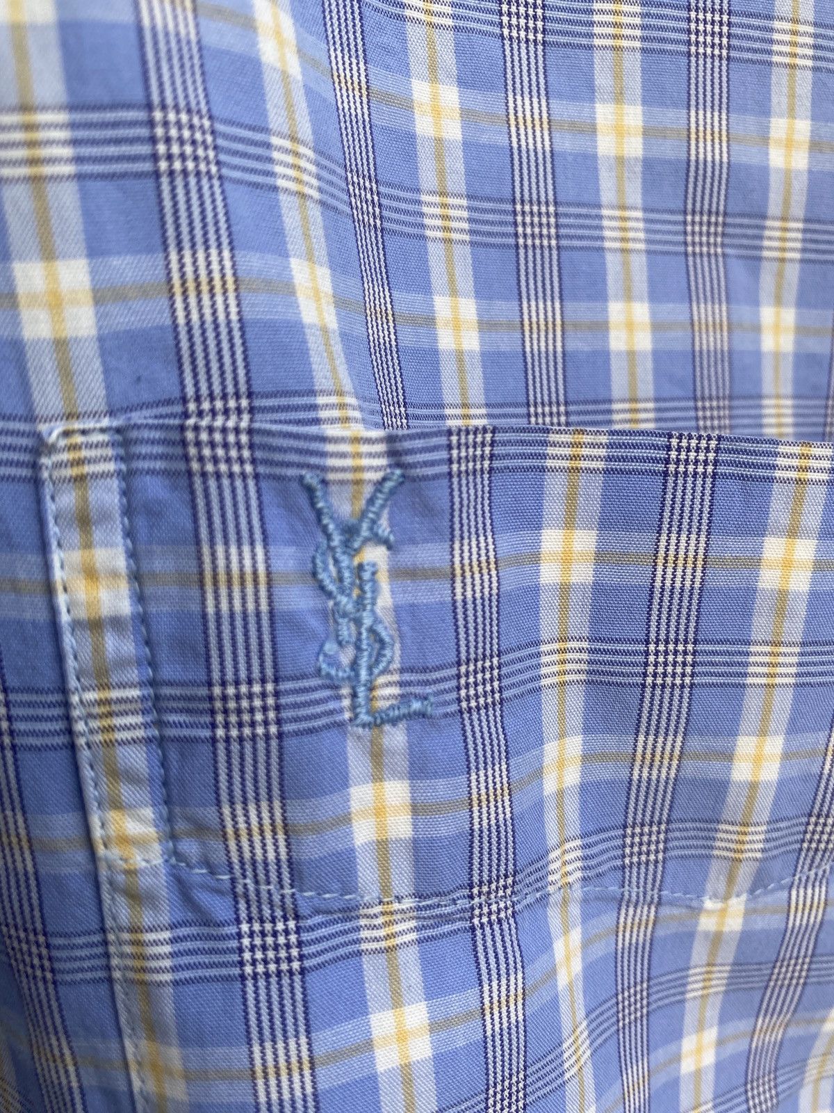 Yves Saint Laurent Blue YSL Shirt Cotton Size US M / EU 48-50 / 2 - 13 Thumbnail