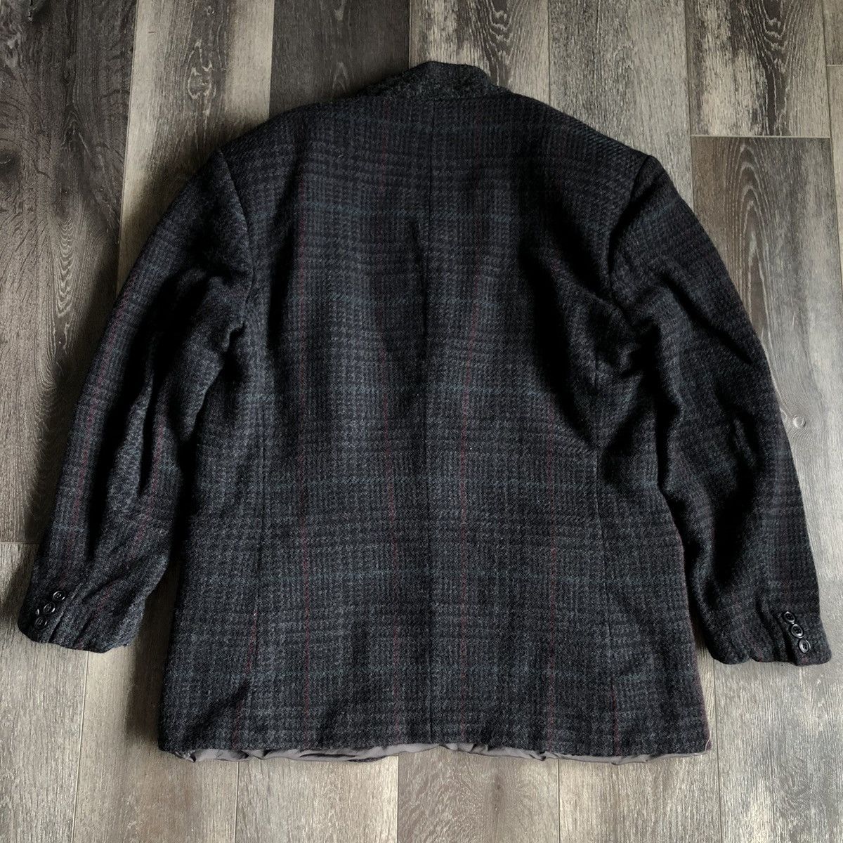 Gucci Vintage 1990s Gucci Blazer Coat Jacket Plaid Linen Silk Size 42R - 2 Thumbnail