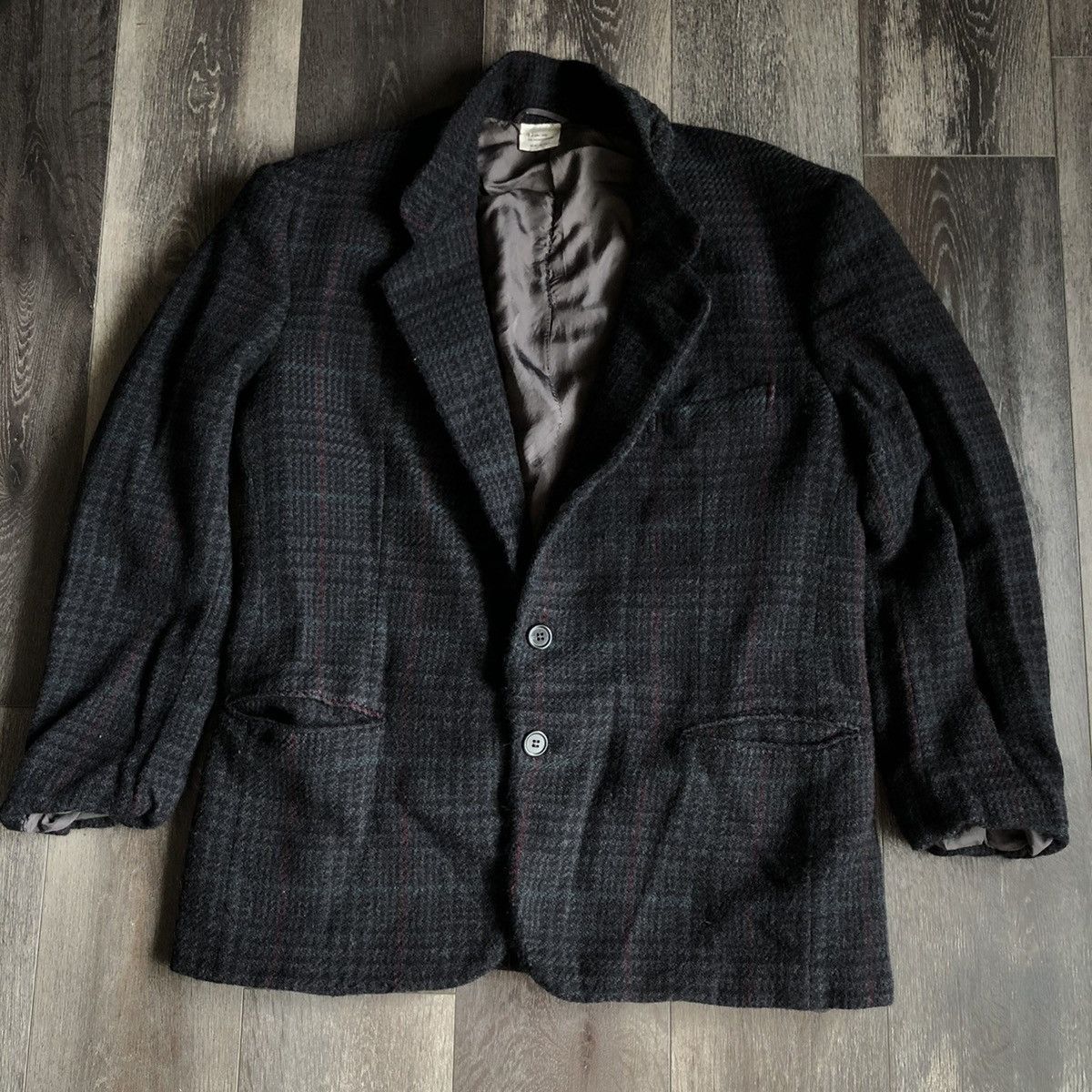 Gucci Vintage 1990s Gucci Blazer Coat Jacket Plaid Linen Silk Size 42R - 1 Thumbnail