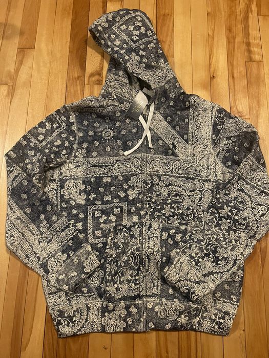 Polo Ralph Lauren NWT Rare Polo Ralph Lauren Blue Paisley Bandana Hoodie |  Grailed