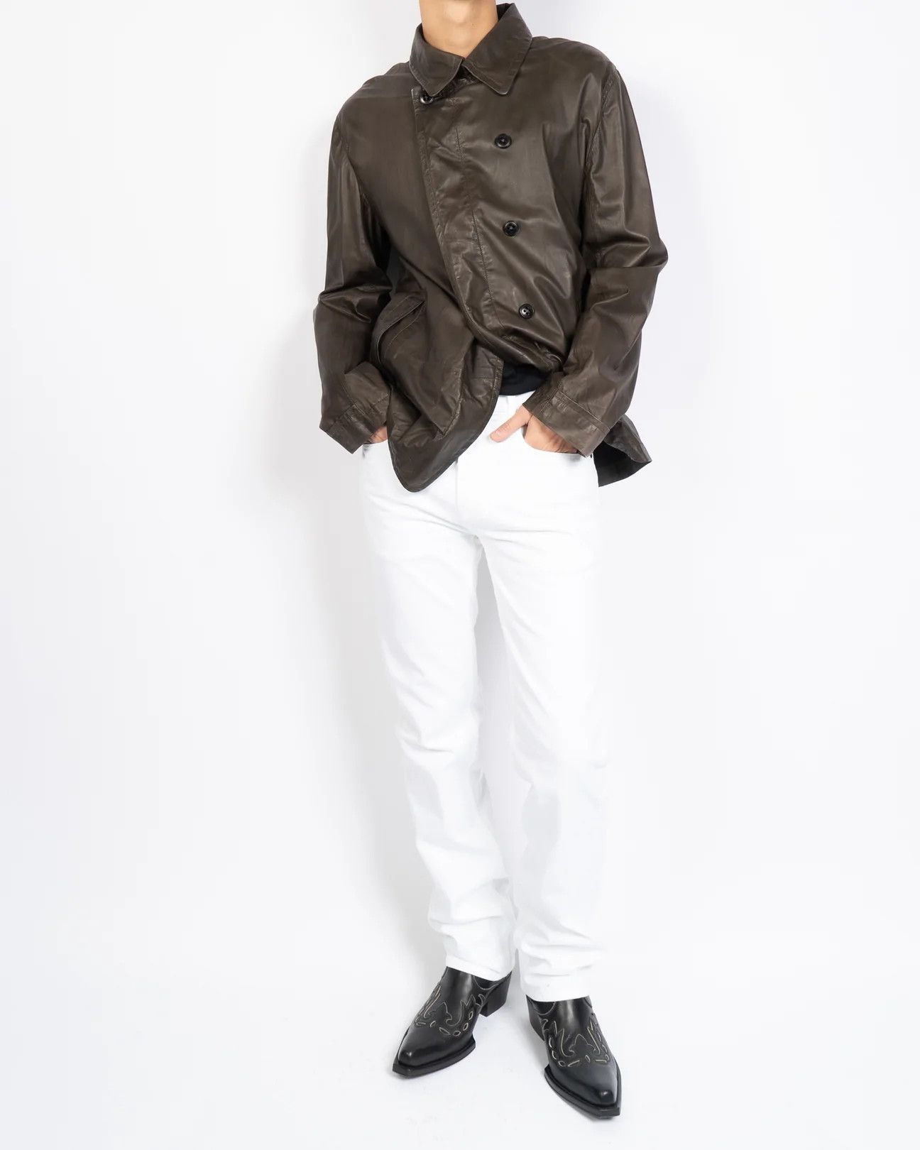 Ann Demeulemeester Brown Leather Coat Jacket Size US L / EU 52-54 / 3 - 13 Thumbnail