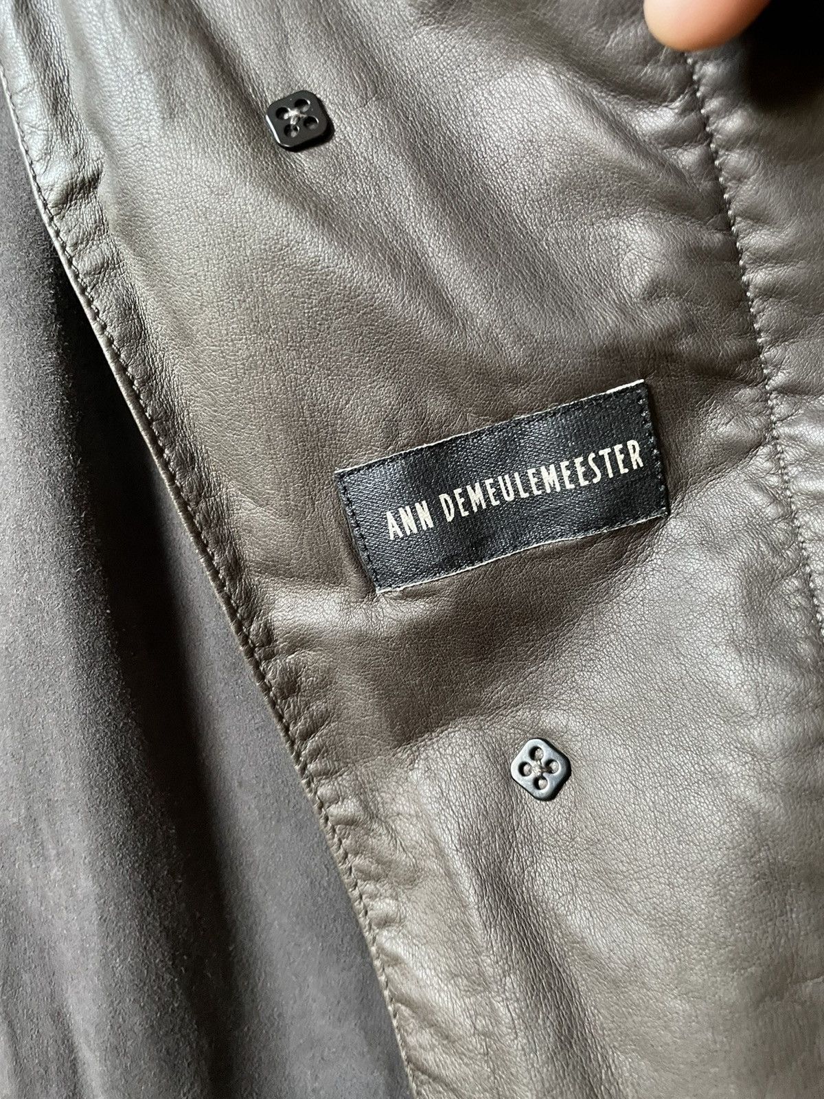 Ann Demeulemeester Brown Leather Coat Jacket Size US L / EU 52-54 / 3 - 5 Thumbnail
