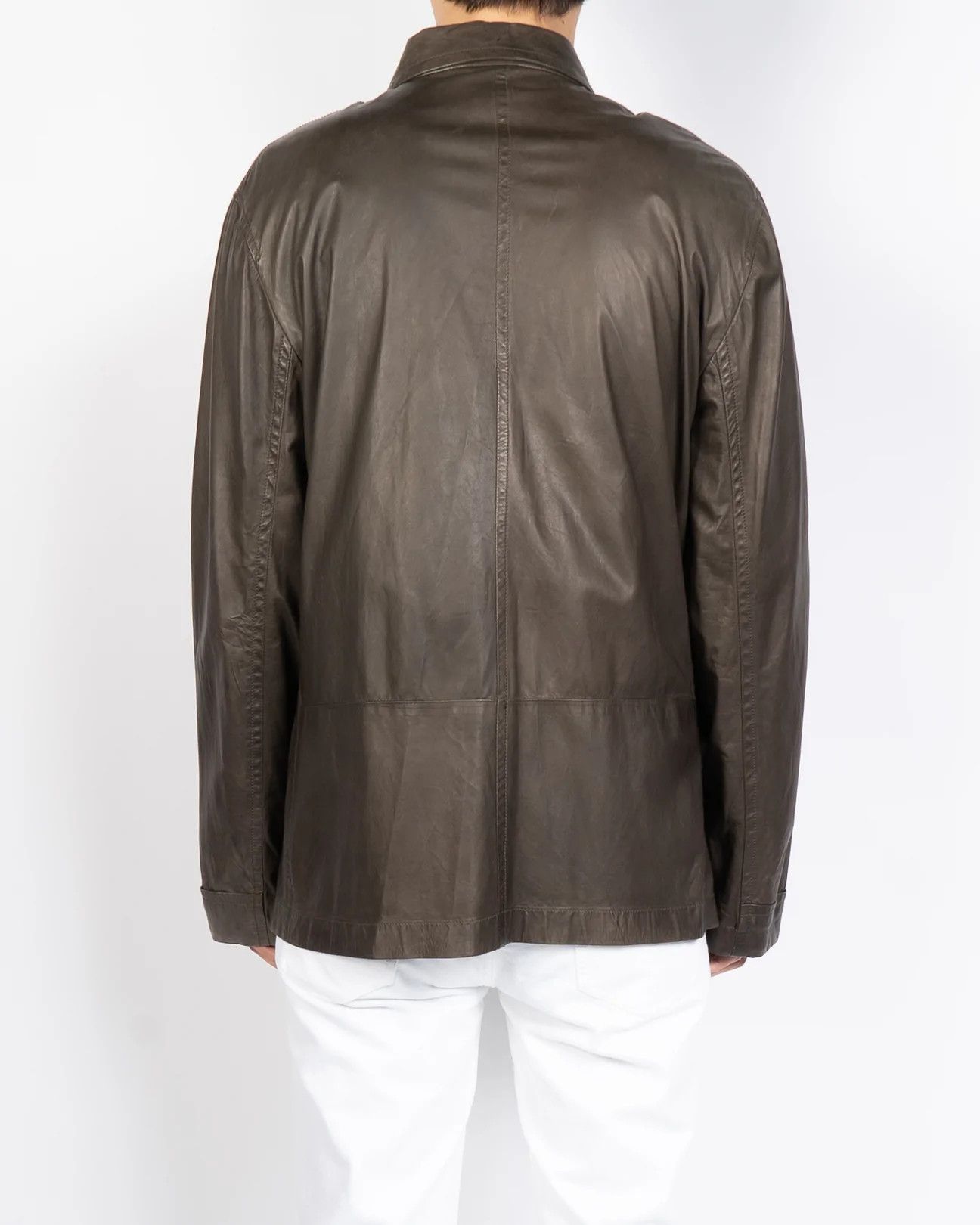 Ann Demeulemeester Brown Leather Coat Jacket Size US L / EU 52-54 / 3 - 12 Thumbnail
