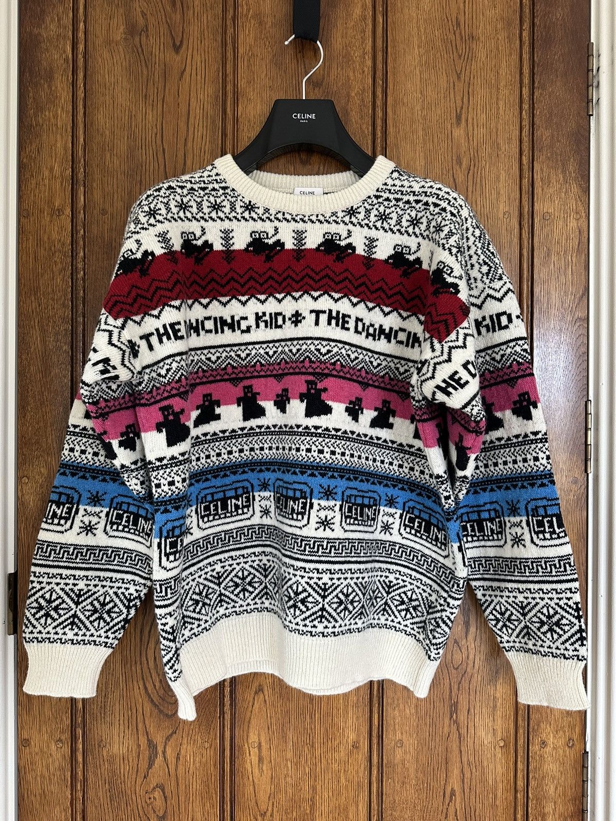 Celine SS21 Celine The Dancing Kid jacquard sweater Hedi Slimane Size US L / EU 52-54 / 3 - 2 Thumbnail