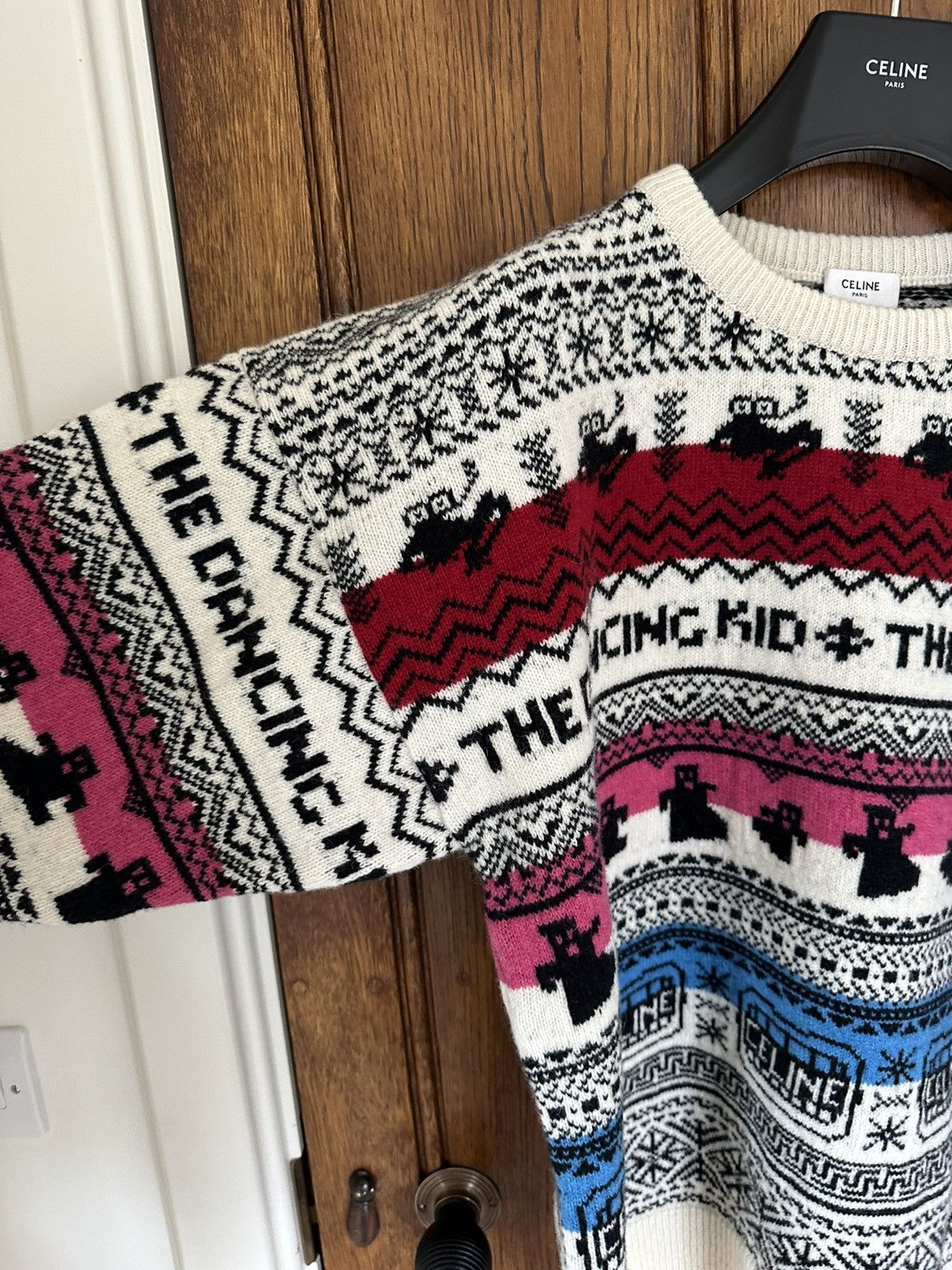 Celine SS21 Celine The Dancing Kid jacquard sweater Hedi Slimane Size US L / EU 52-54 / 3 - 15 Thumbnail