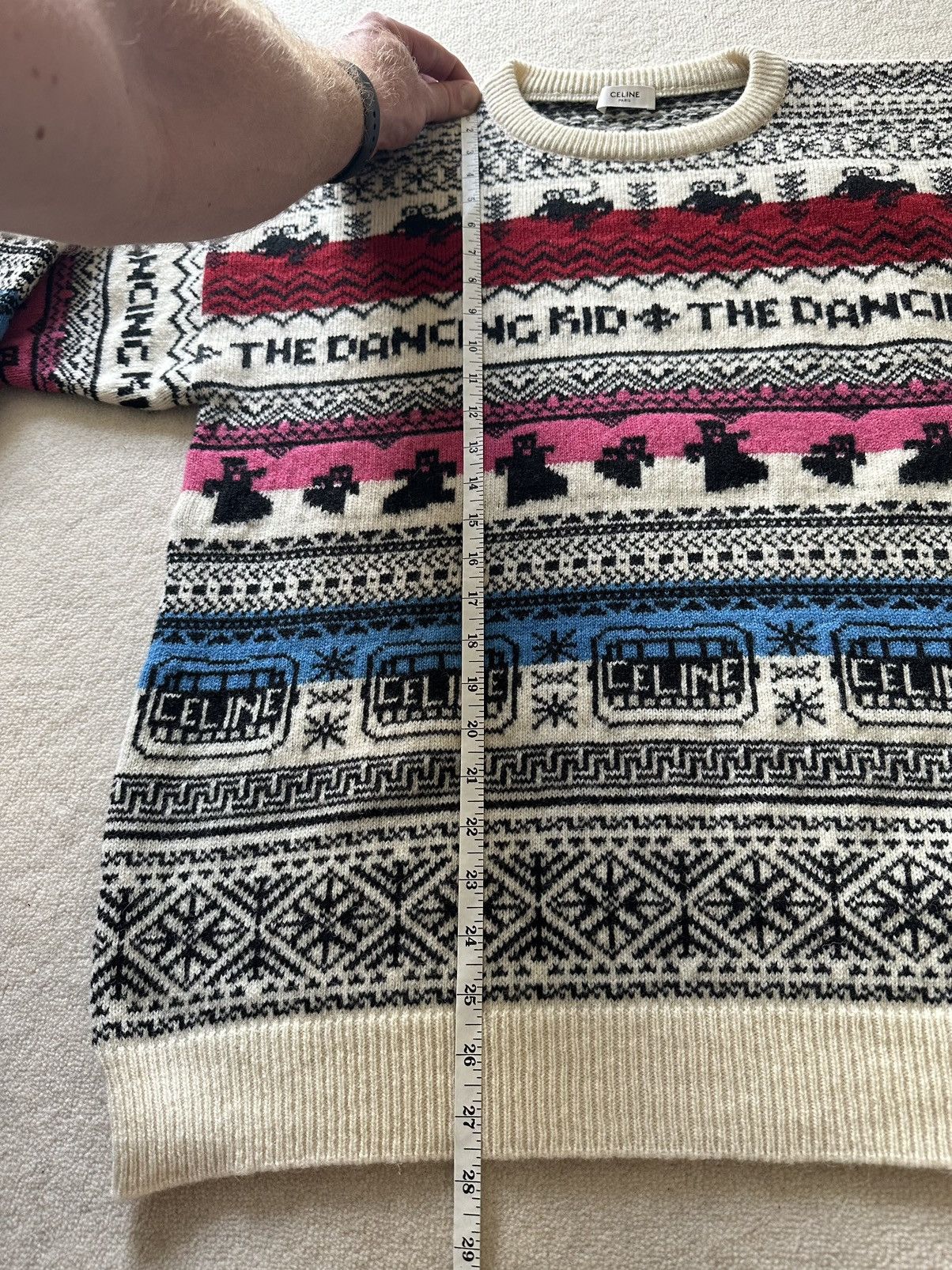 Celine SS21 Celine The Dancing Kid jacquard sweater Hedi Slimane Size US L / EU 52-54 / 3 - 8 Thumbnail