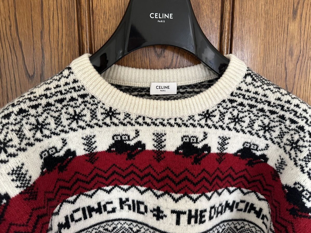 Celine SS21 Celine The Dancing Kid jacquard sweater Hedi Slimane Size US L / EU 52-54 / 3 - 10 Thumbnail