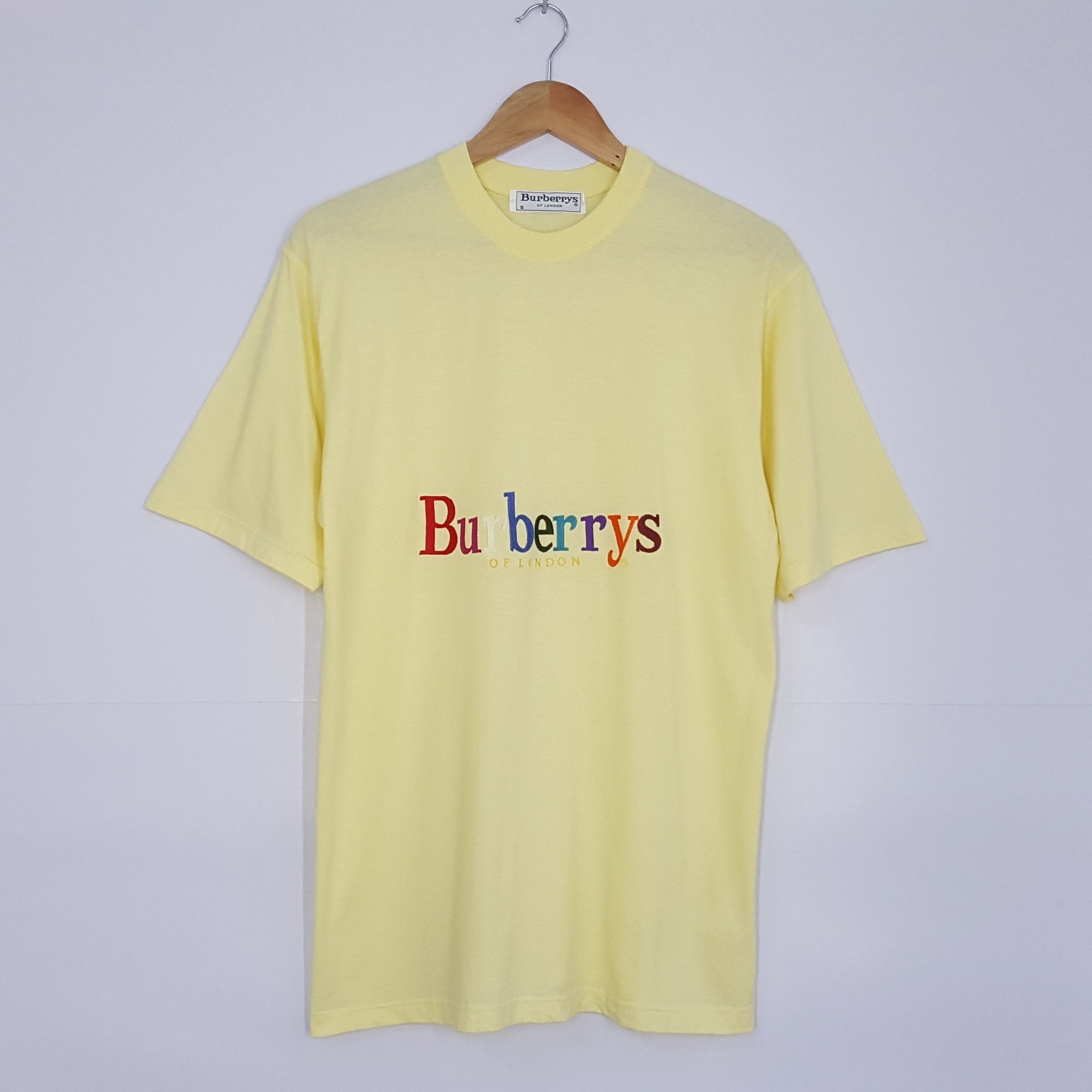 Vintage Burberrys Embroidery Spell Out colourful tees cp1