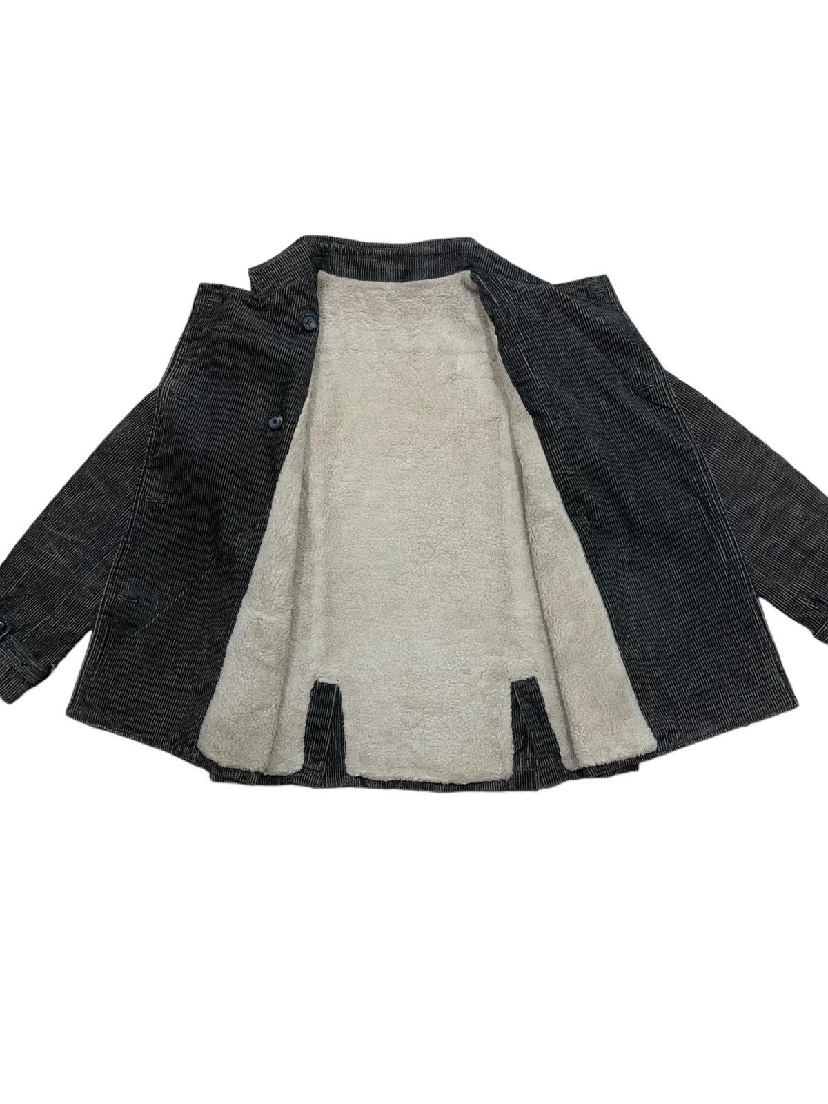Japanese Brand Vintage Japanese Ubn Line Fleece Coduroy Double Breast Coat Size US S / EU 44-46 / 1 - 13 Thumbnail