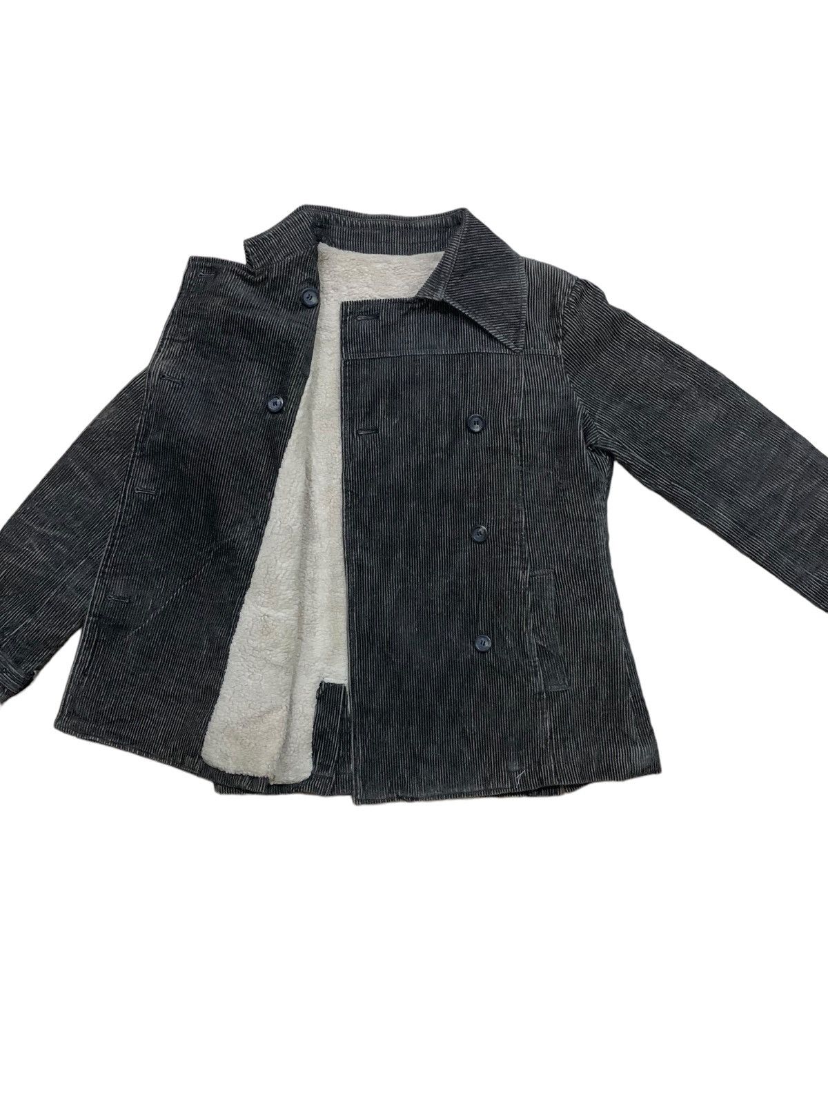 Japanese Brand Vintage Japanese Ubn Line Fleece Coduroy Double Breast Coat Size US S / EU 44-46 / 1 - 3 Thumbnail