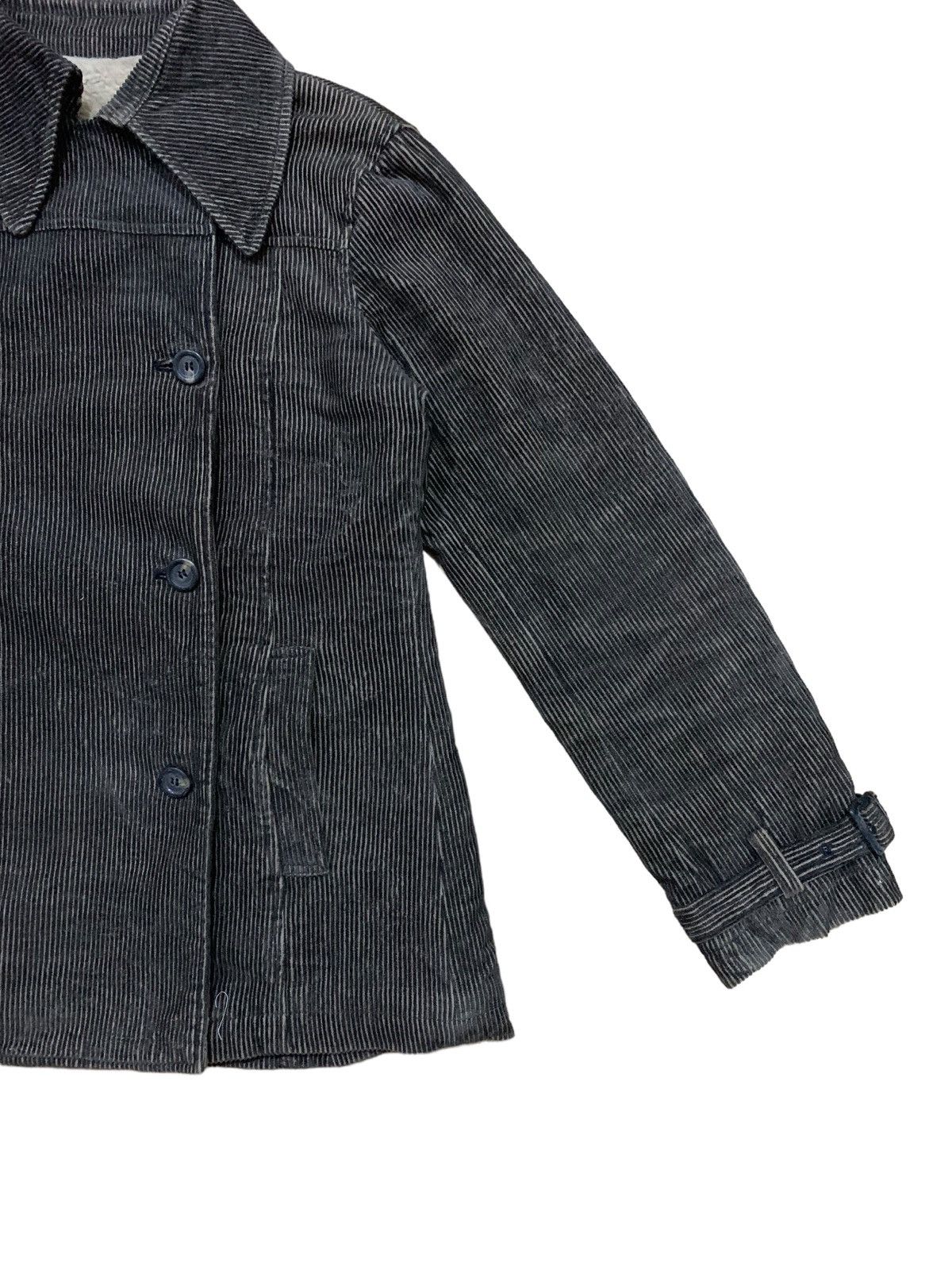 Japanese Brand Vintage Japanese Ubn Line Fleece Coduroy Double Breast Coat Size US S / EU 44-46 / 1 - 8 Thumbnail