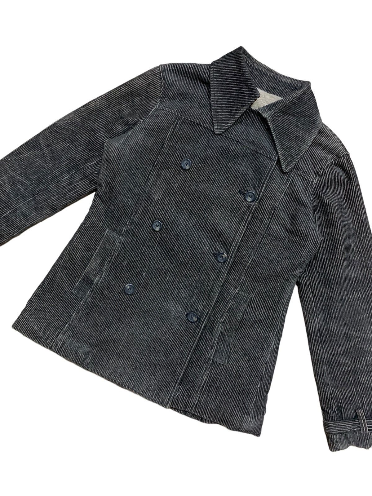 Japanese Brand Vintage Japanese Ubn Line Fleece Coduroy Double Breast Coat Size US S / EU 44-46 / 1 - 7 Thumbnail