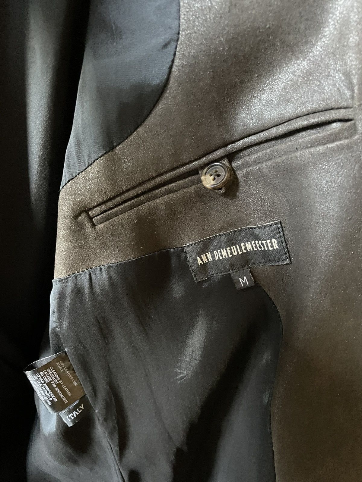 Ann Demeulemeester Brown Soft Leather Blazer Size 48S - 5 Thumbnail