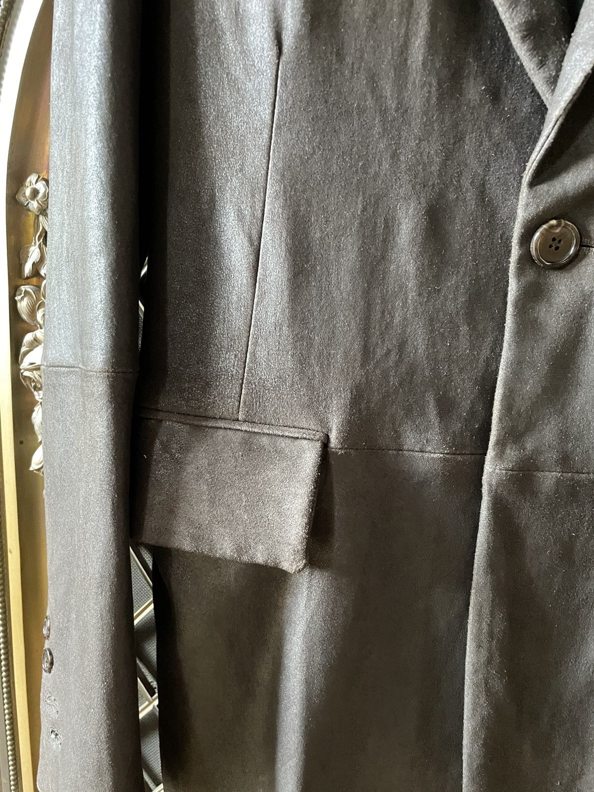 Ann Demeulemeester Brown Soft Leather Blazer Size 48S - 4 Thumbnail