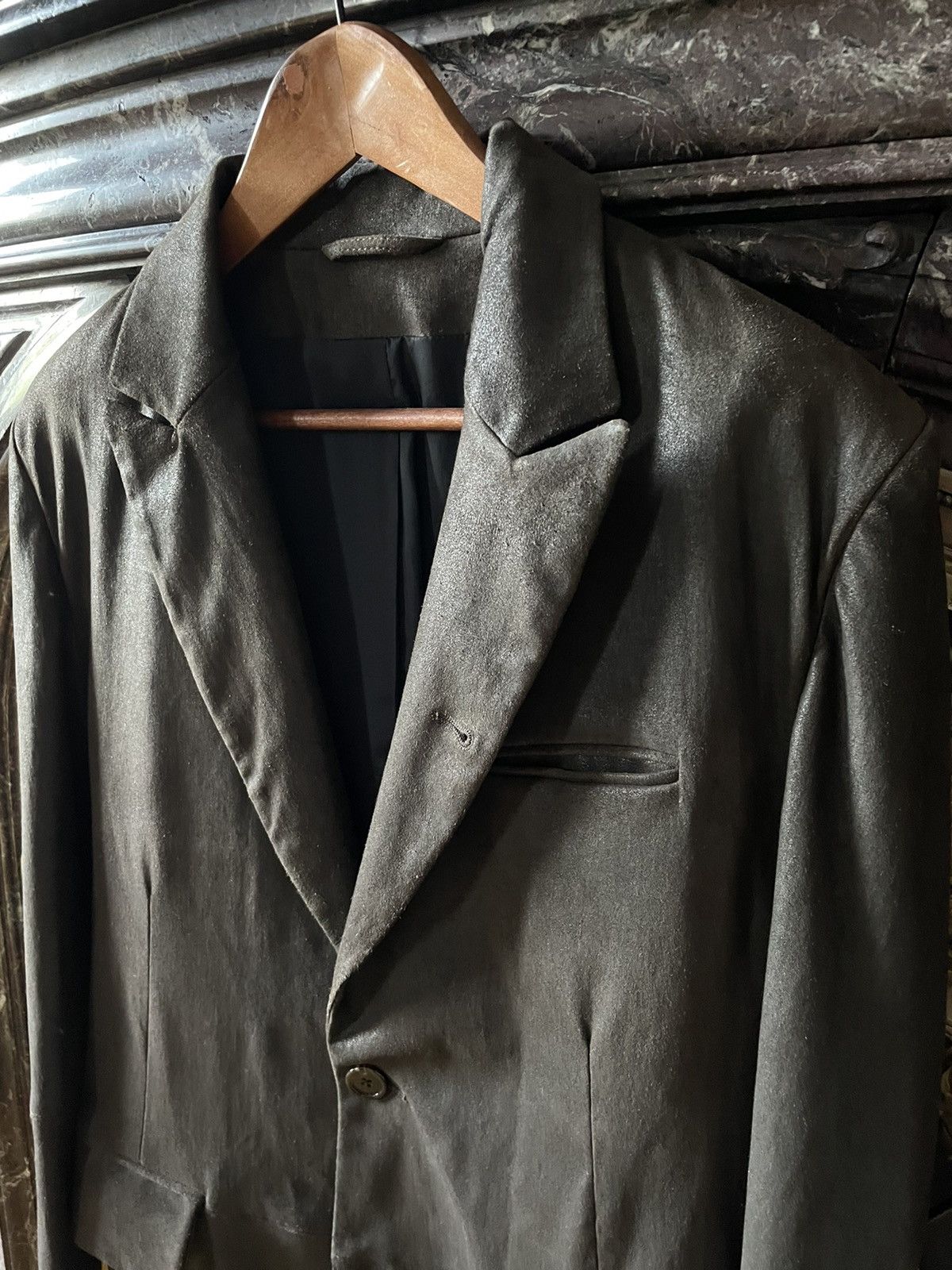 Ann Demeulemeester Brown Soft Leather Blazer Size 48S - 3 Thumbnail
