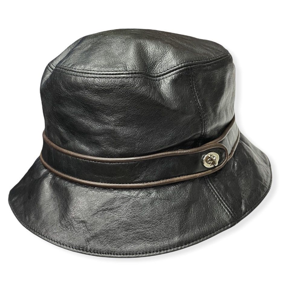 Coach × Genuine Leather × Vintage FIRE SALE!! Vintage COACH Leather Bucket Hat Size ONE SIZE - 4 Thumbnail