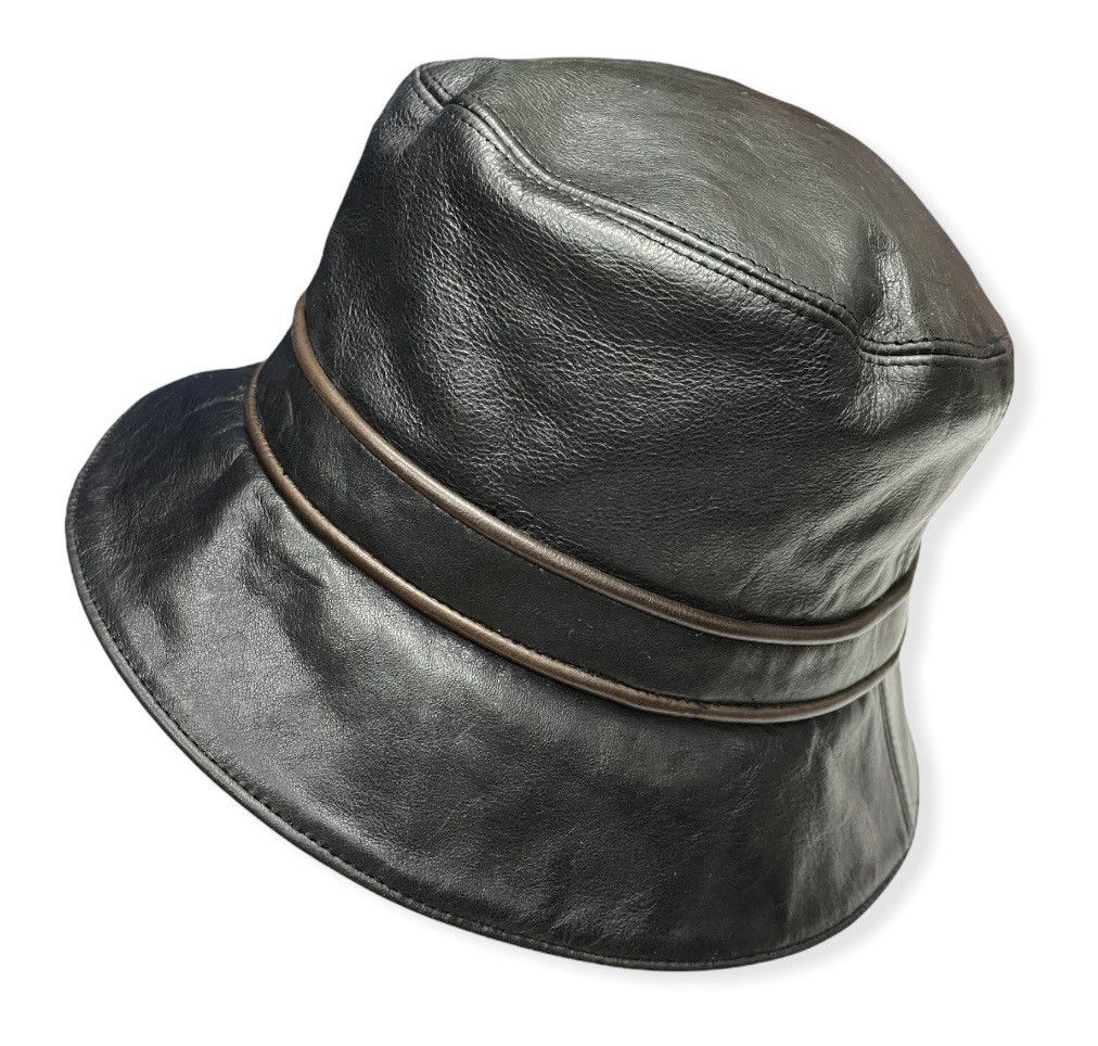 Coach × Genuine Leather × Vintage FIRE SALE!! Vintage COACH Leather Bucket Hat Size ONE SIZE - 7 Thumbnail