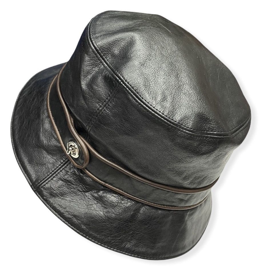 Coach × Genuine Leather × Vintage FIRE SALE!! Vintage COACH Leather Bucket Hat Size ONE SIZE - 5 Thumbnail